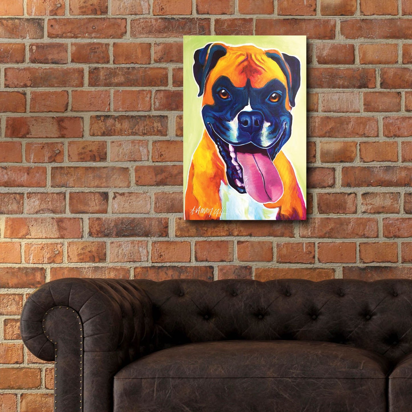 Epic Art 'Boxer - Bear2 by Dawg Painter, Acrylic Glass Wall Art,16x24