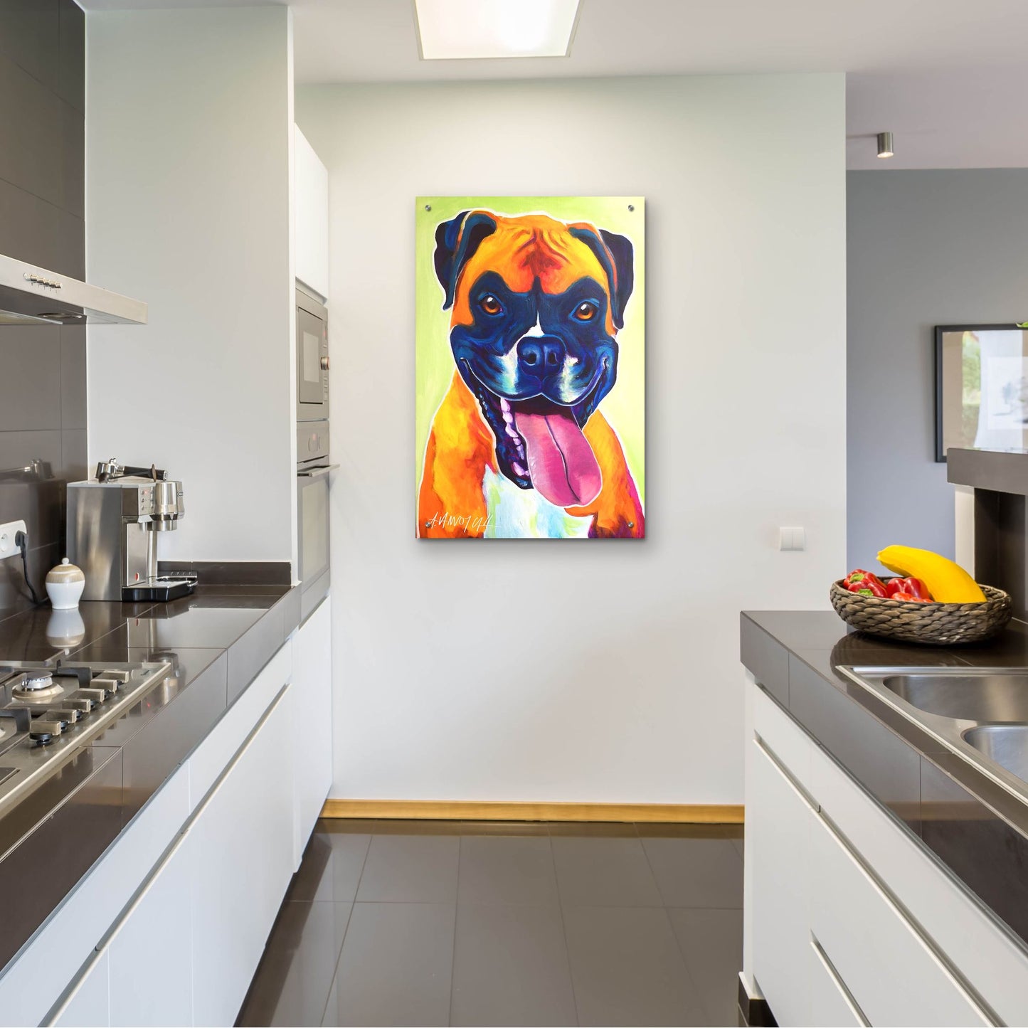 Epic Art 'Boxer - Bear2 by Dawg Painter, Acrylic Glass Wall Art,24x36