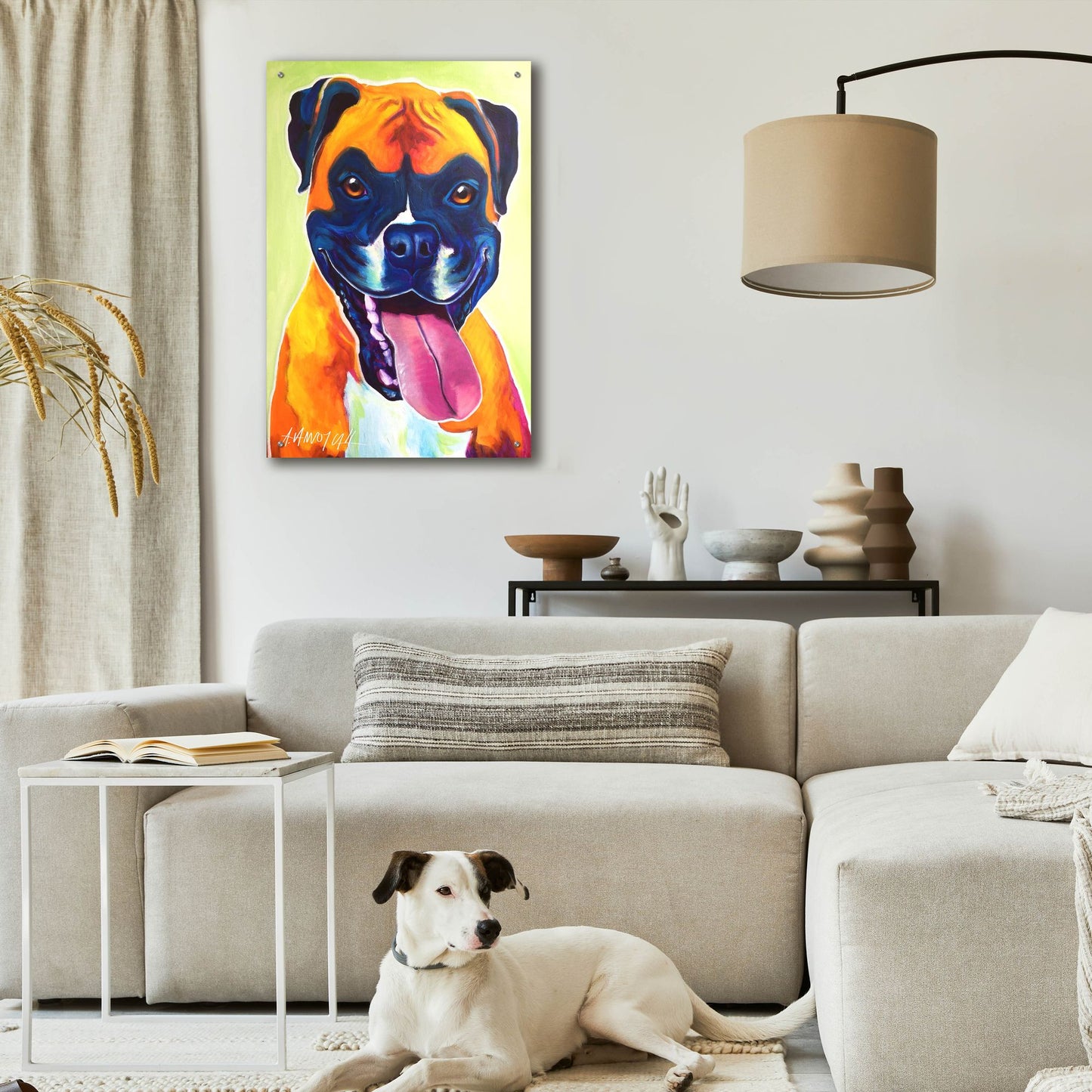 Epic Art 'Boxer - Bear2 by Dawg Painter, Acrylic Glass Wall Art,24x36