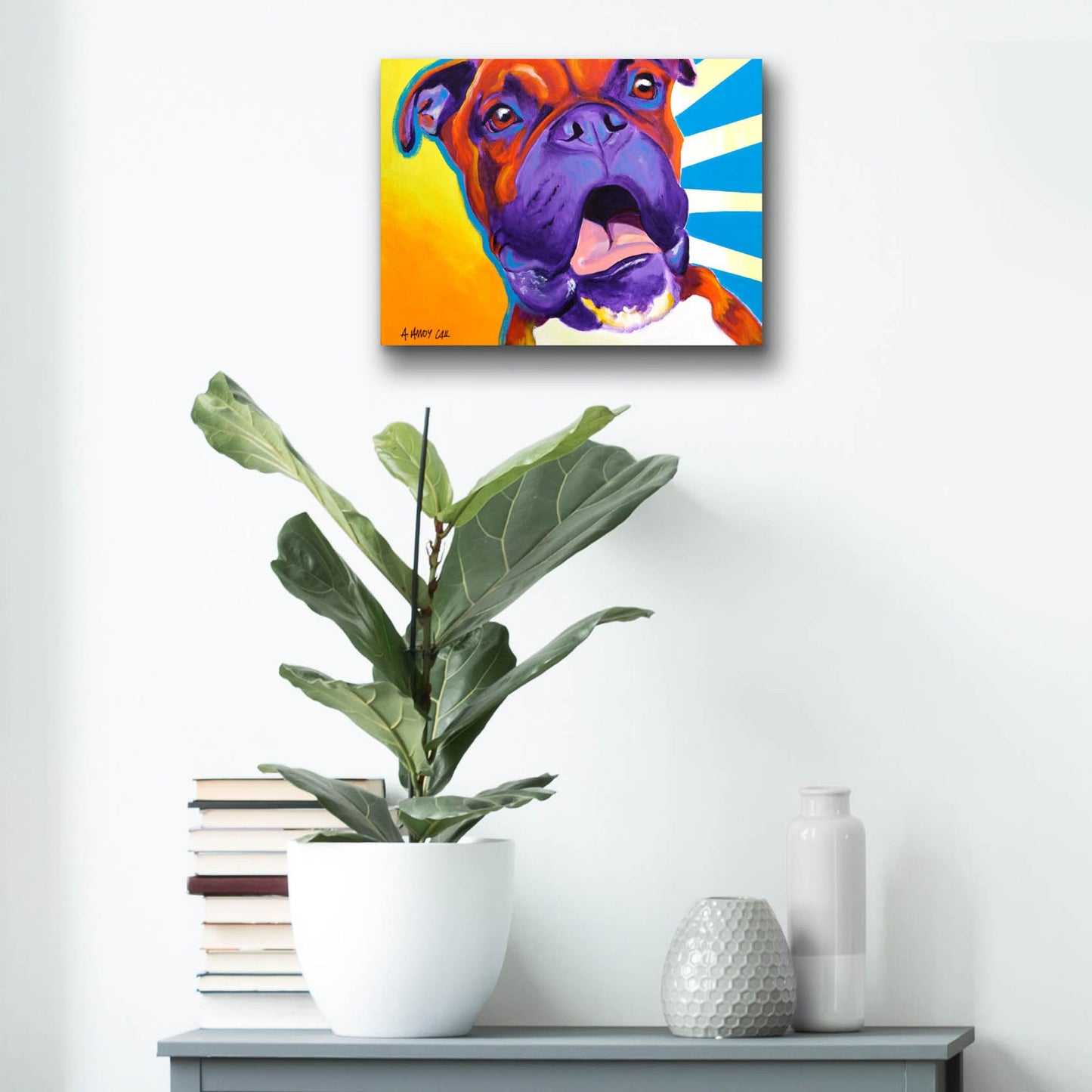 Epic Art 'Boxer - Chance2 by Dawg Painter, Acrylic Glass Wall Art,16x12