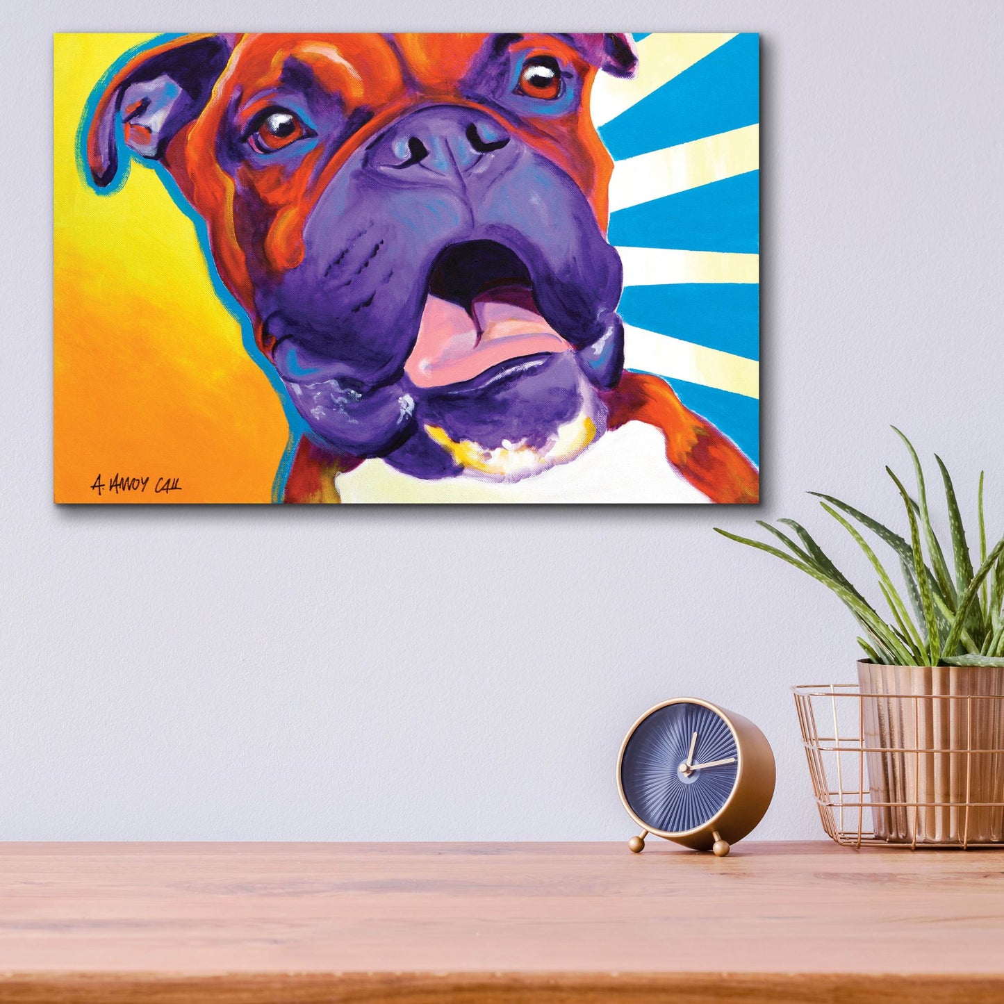 Epic Art 'Boxer - Chance2 by Dawg Painter, Acrylic Glass Wall Art,16x12