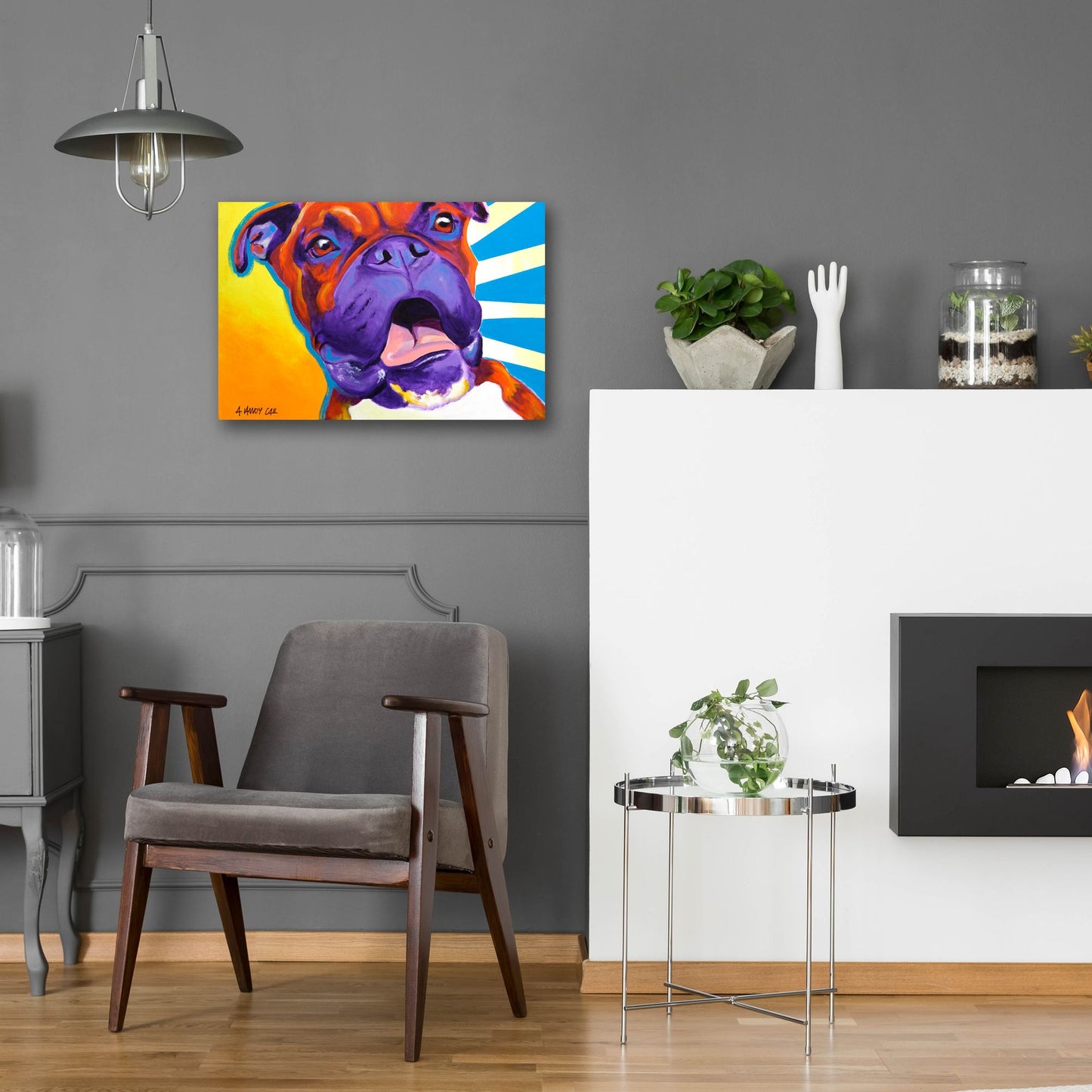 Epic Art 'Boxer - Chance2 by Dawg Painter, Acrylic Glass Wall Art,24x16