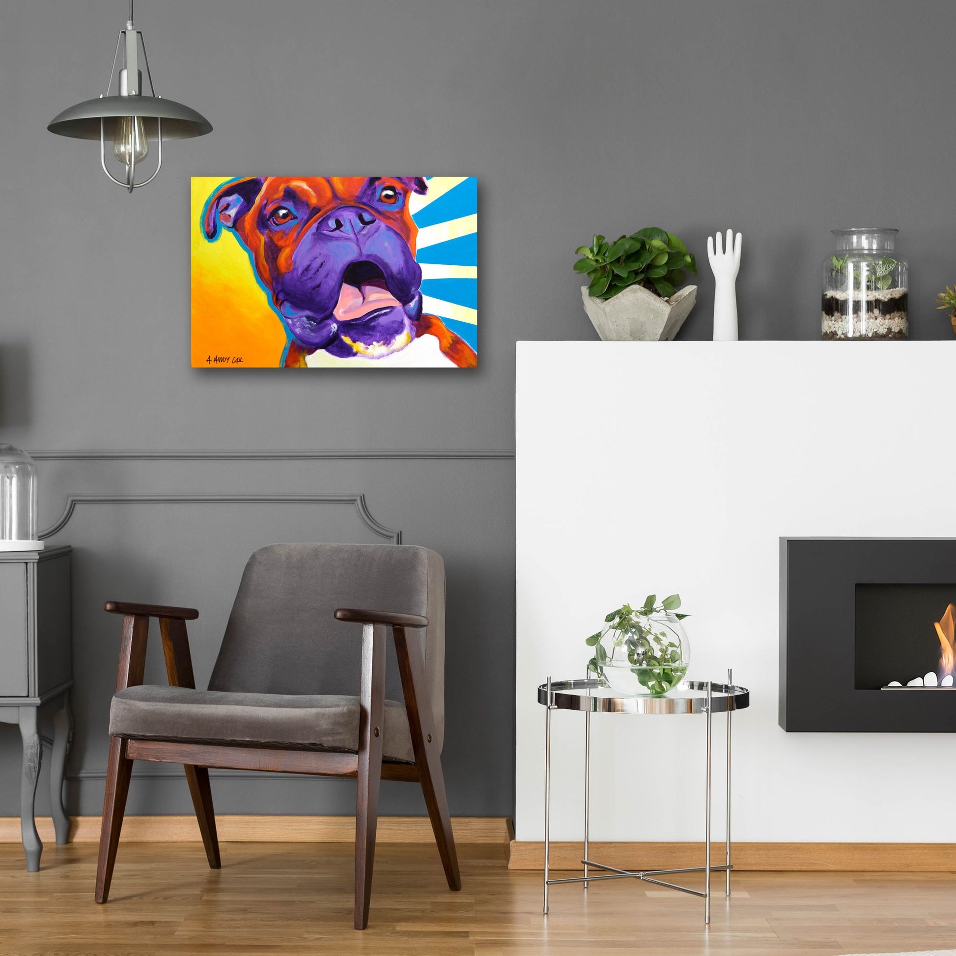 Epic Art 'Boxer - Chance2 by Dawg Painter, Acrylic Glass Wall Art,24x16