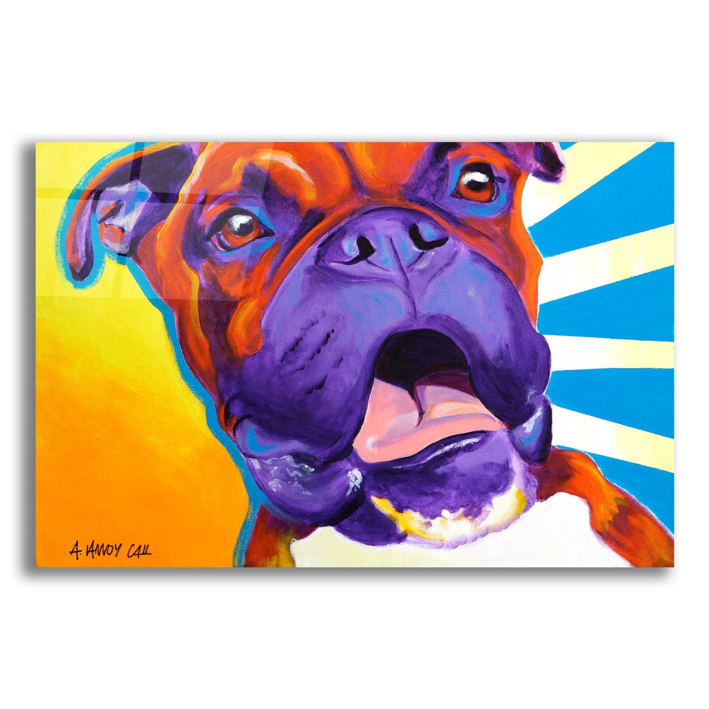 Epic Art 'Boxer - Chance2 by Dawg Painter, Acrylic Glass Wall Art,24x16