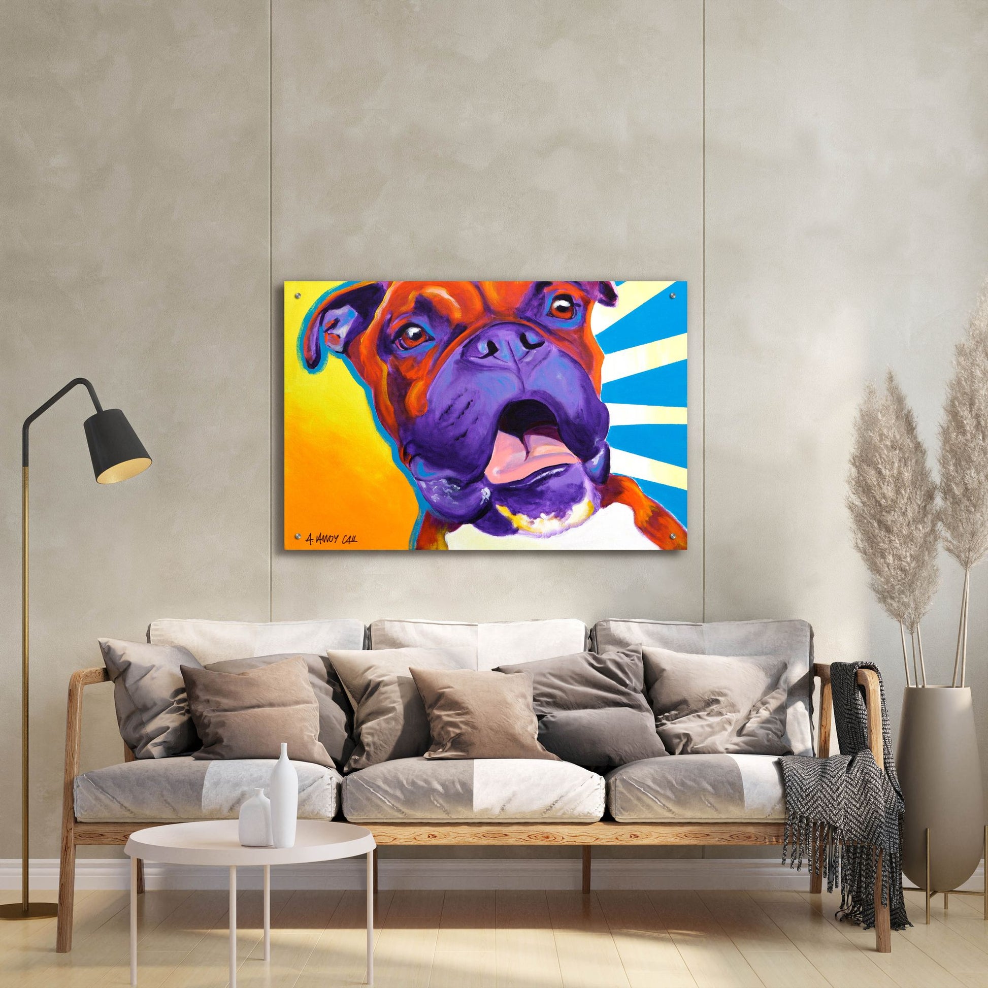 Epic Art 'Boxer - Chance2 by Dawg Painter, Acrylic Glass Wall Art,36x24