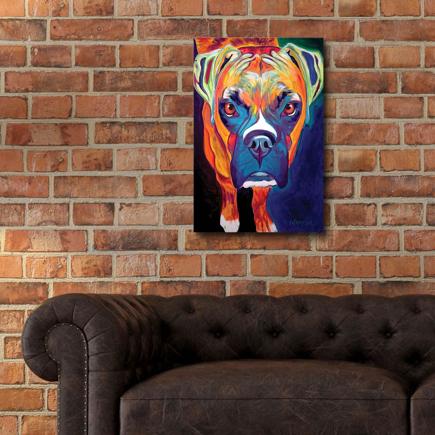 Epic Art 'Boxer - Harley2 by Dawg Painter, Acrylic Glass Wall Art,16x24