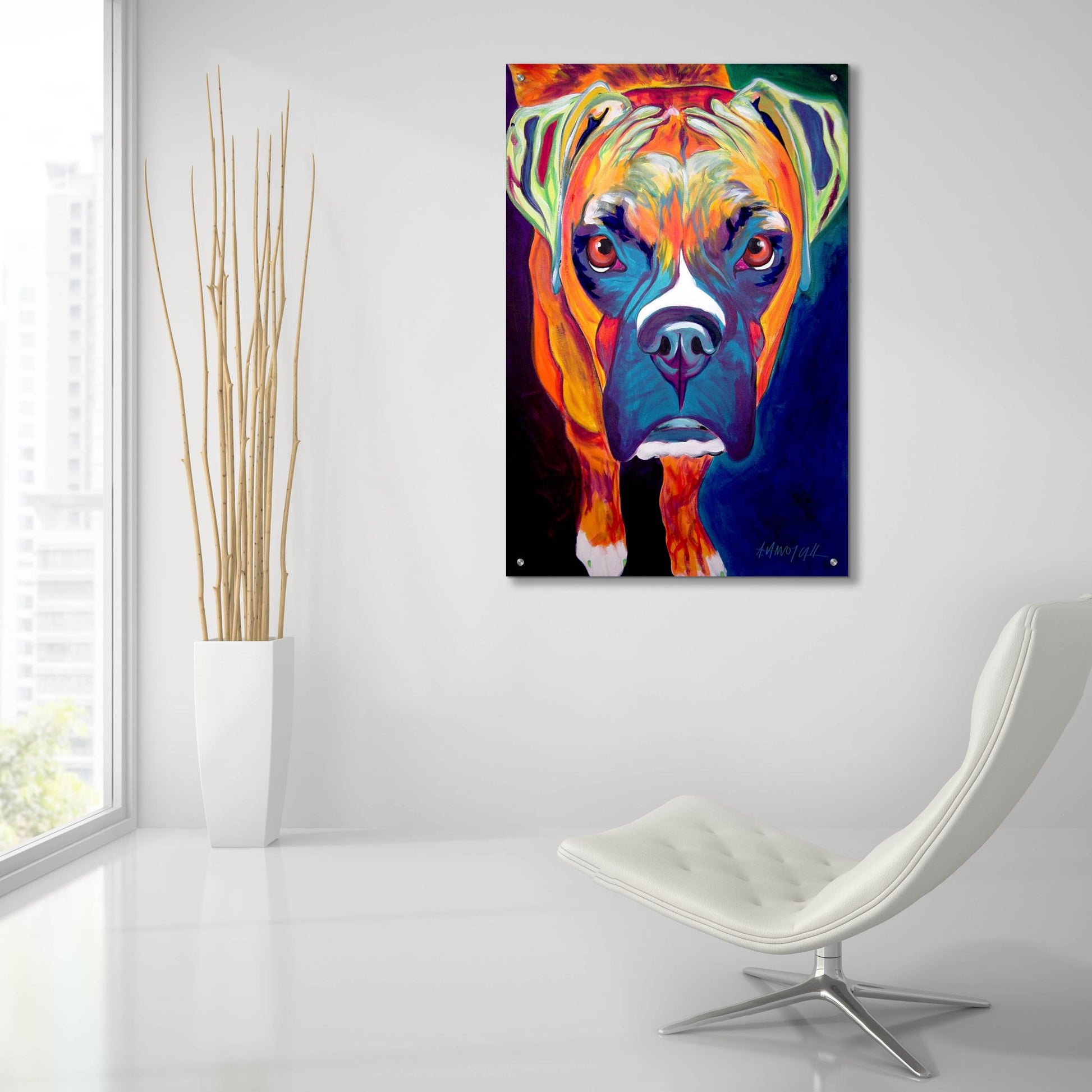 Epic Art 'Boxer - Harley2 by Dawg Painter, Acrylic Glass Wall Art,24x36