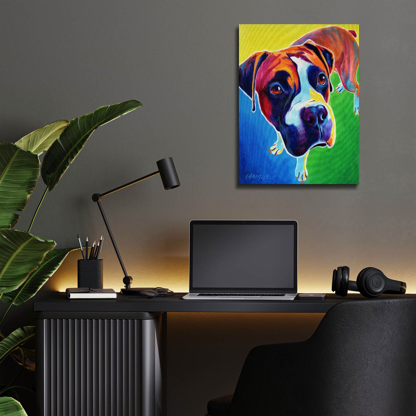 Epic Art 'Boxer - Leo2 by Dawg Painter, Acrylic Glass Wall Art,12x16