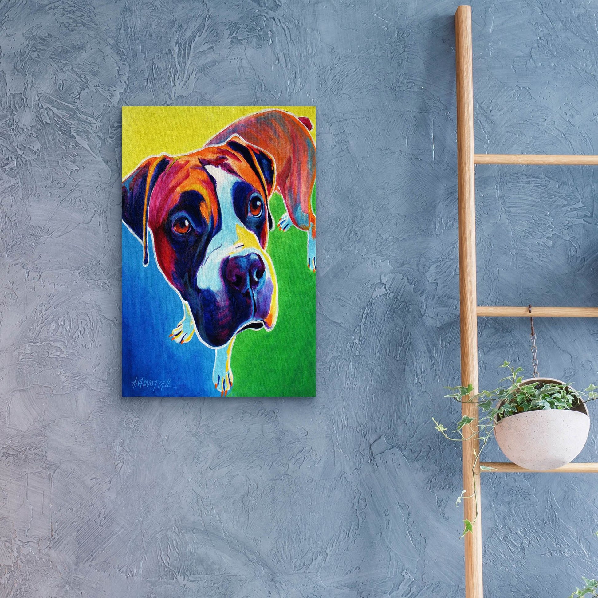 Epic Art 'Boxer - Leo2 by Dawg Painter, Acrylic Glass Wall Art,16x24