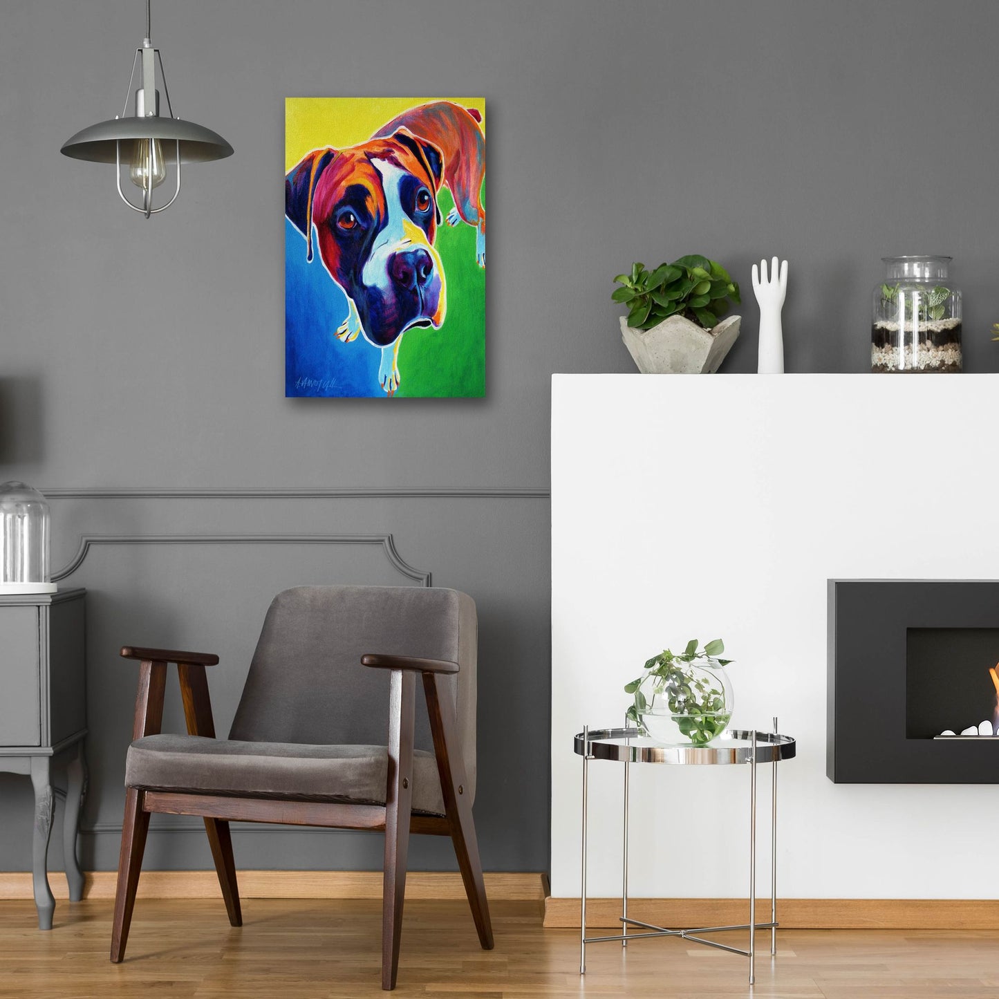 Epic Art 'Boxer - Leo2 by Dawg Painter, Acrylic Glass Wall Art,16x24