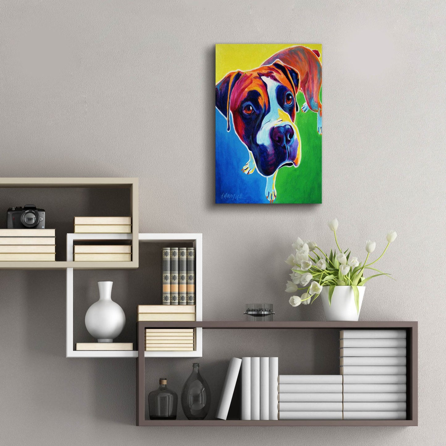 Epic Art 'Boxer - Leo2 by Dawg Painter, Acrylic Glass Wall Art,16x24