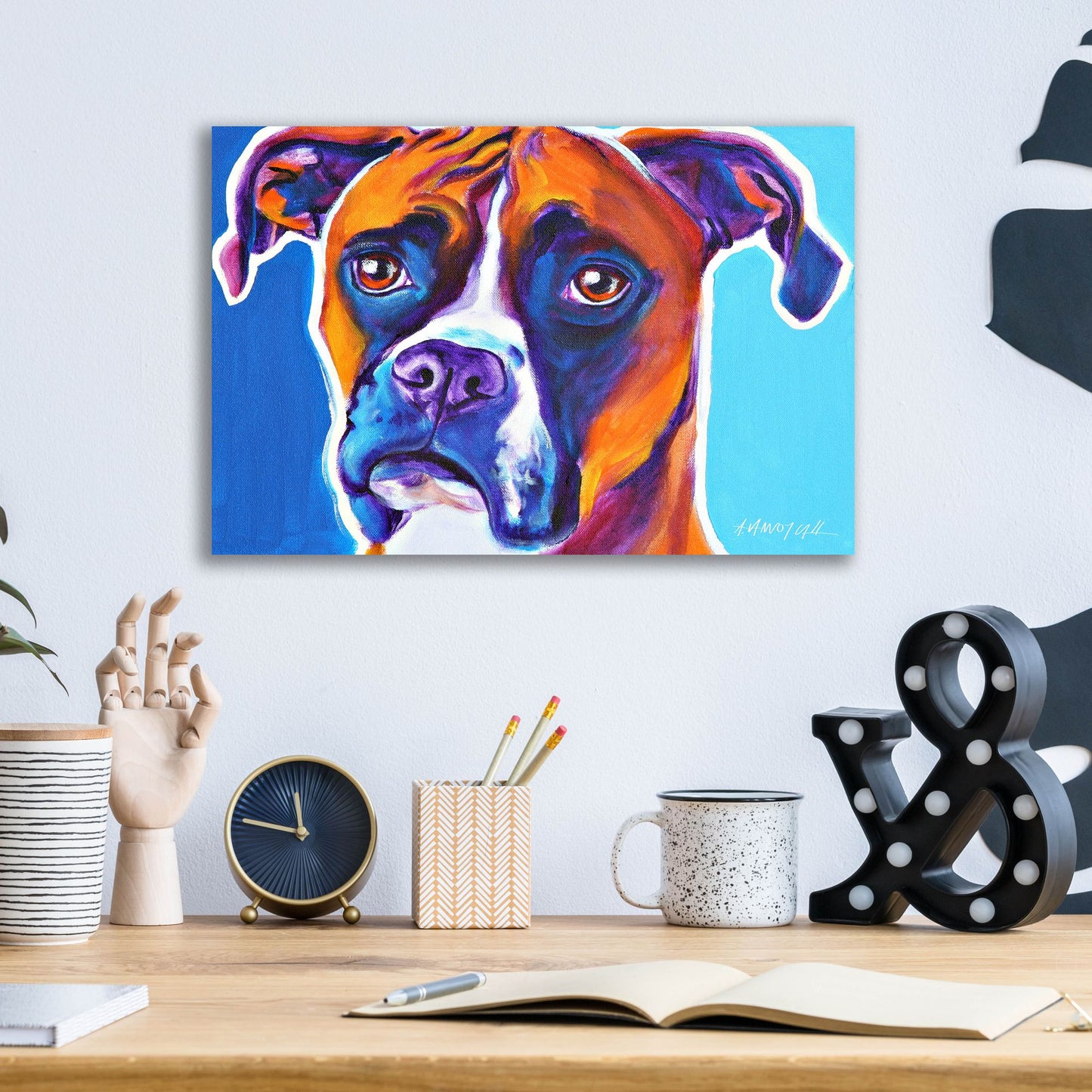 Epic Art 'Boxer - Rex2 by Dawg Painter, Acrylic Glass Wall Art,16x12