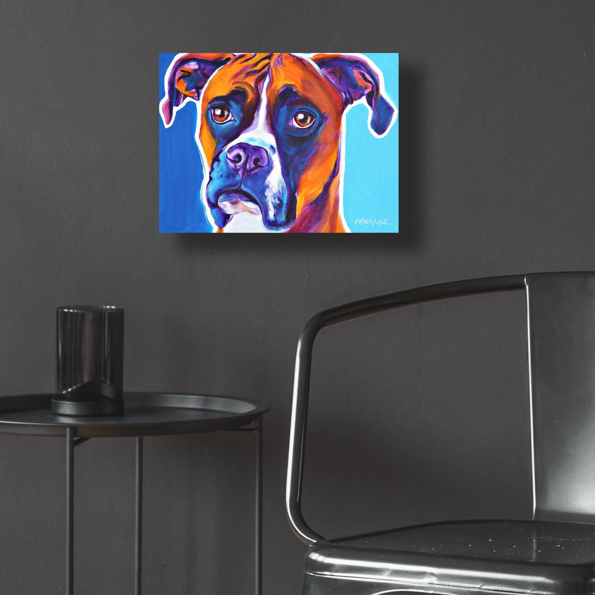 Epic Art 'Boxer - Rex2 by Dawg Painter, Acrylic Glass Wall Art,16x12