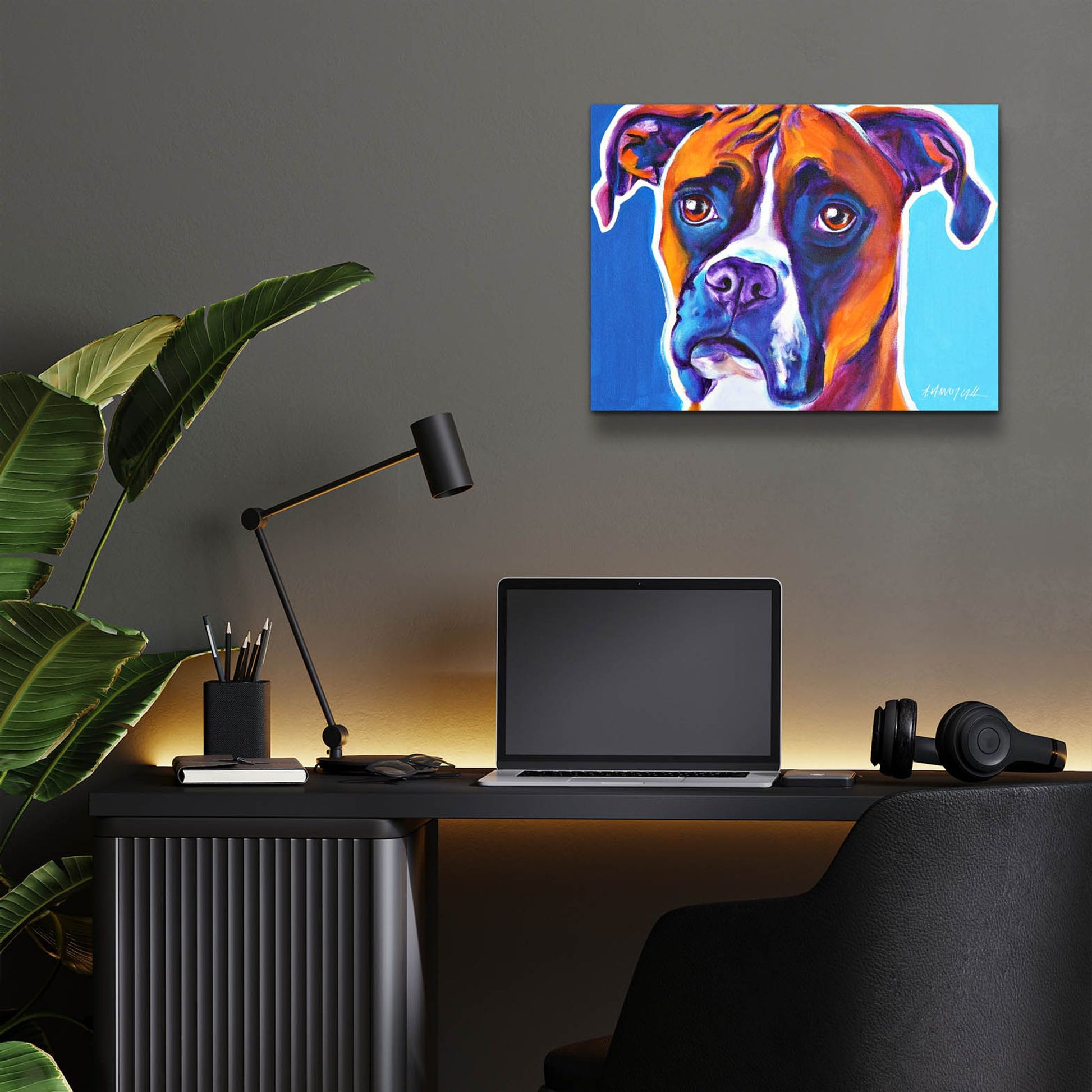 Epic Art 'Boxer - Rex2 by Dawg Painter, Acrylic Glass Wall Art,16x12