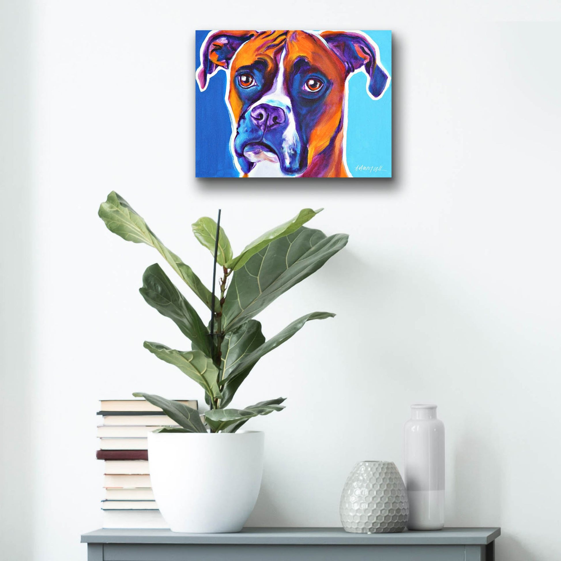 Epic Art 'Boxer - Rex2 by Dawg Painter, Acrylic Glass Wall Art,16x12