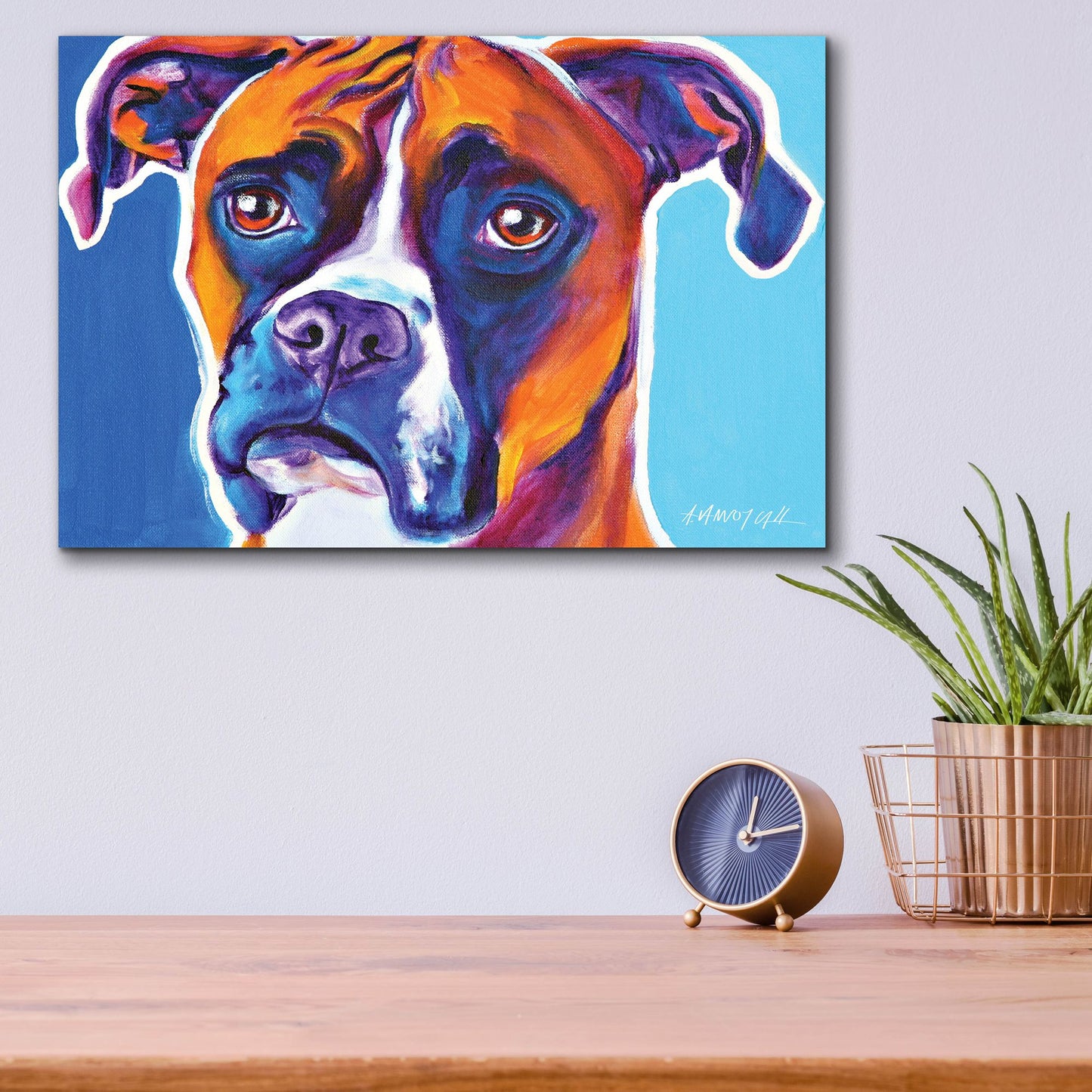 Epic Art 'Boxer - Rex2 by Dawg Painter, Acrylic Glass Wall Art,16x12