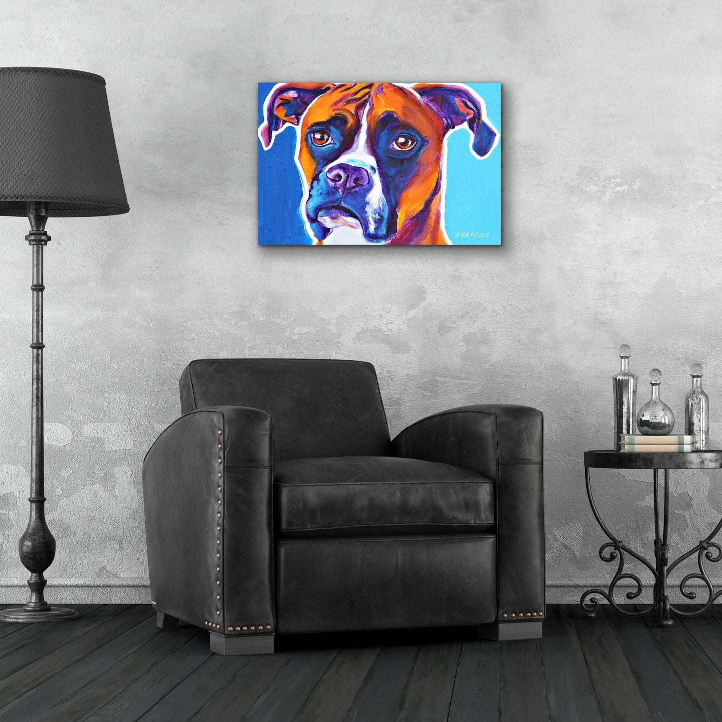 Epic Art 'Boxer - Rex2 by Dawg Painter, Acrylic Glass Wall Art,24x16