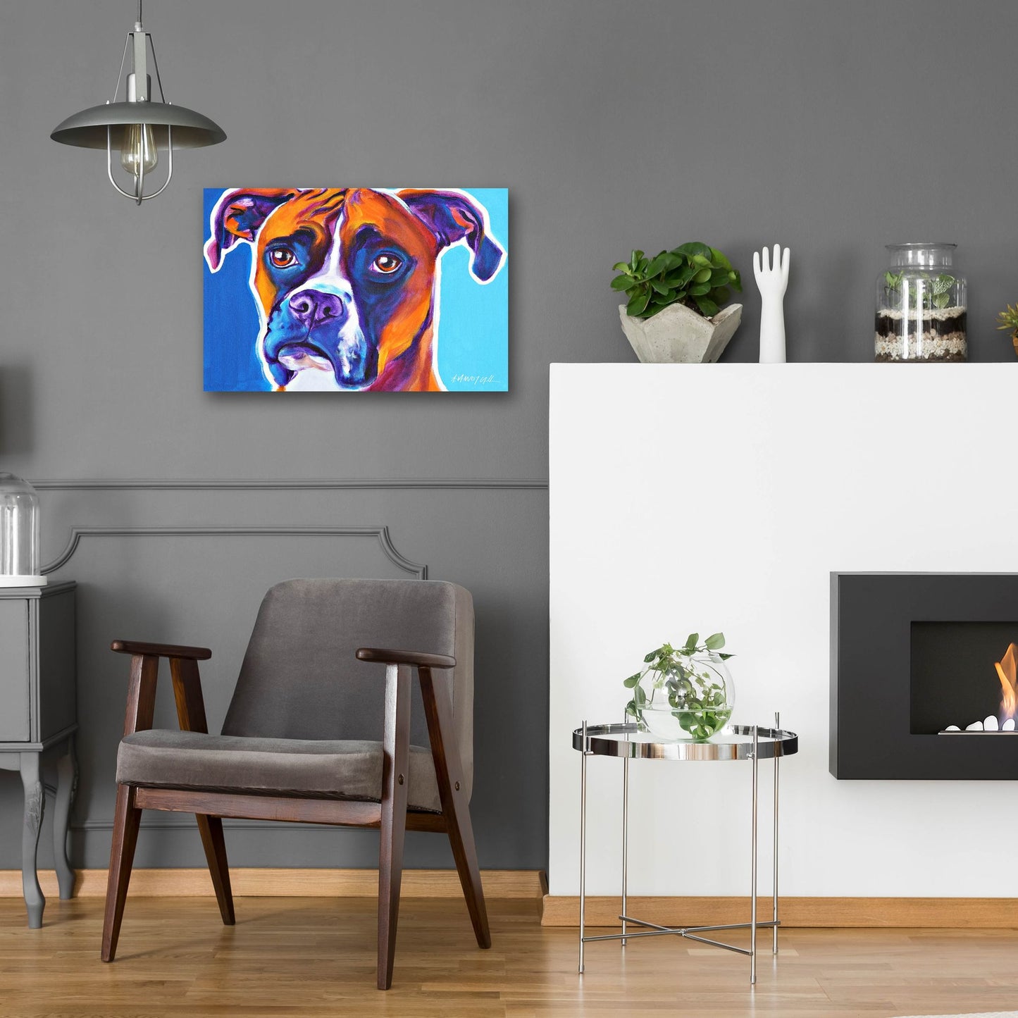 Epic Art 'Boxer - Rex2 by Dawg Painter, Acrylic Glass Wall Art,24x16