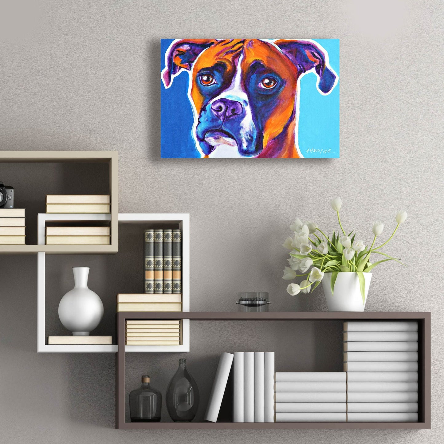 Epic Art 'Boxer - Rex2 by Dawg Painter, Acrylic Glass Wall Art,24x16