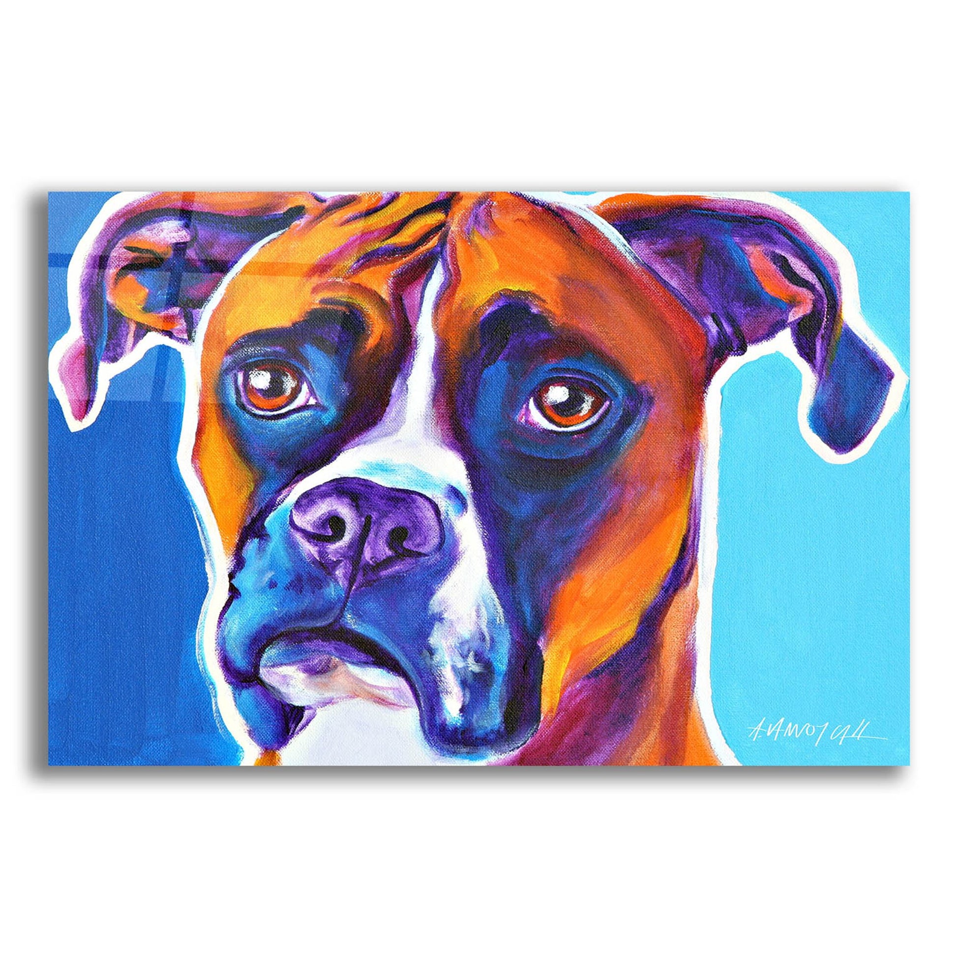 Epic Art 'Boxer - Rex2 by Dawg Painter, Acrylic Glass Wall Art,24x16