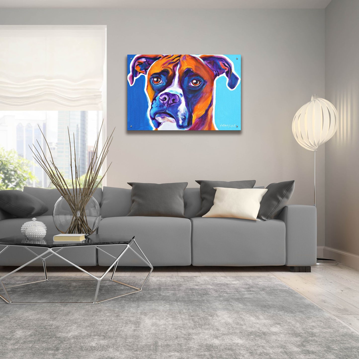 Epic Art 'Boxer - Rex2 by Dawg Painter, Acrylic Glass Wall Art,36x24