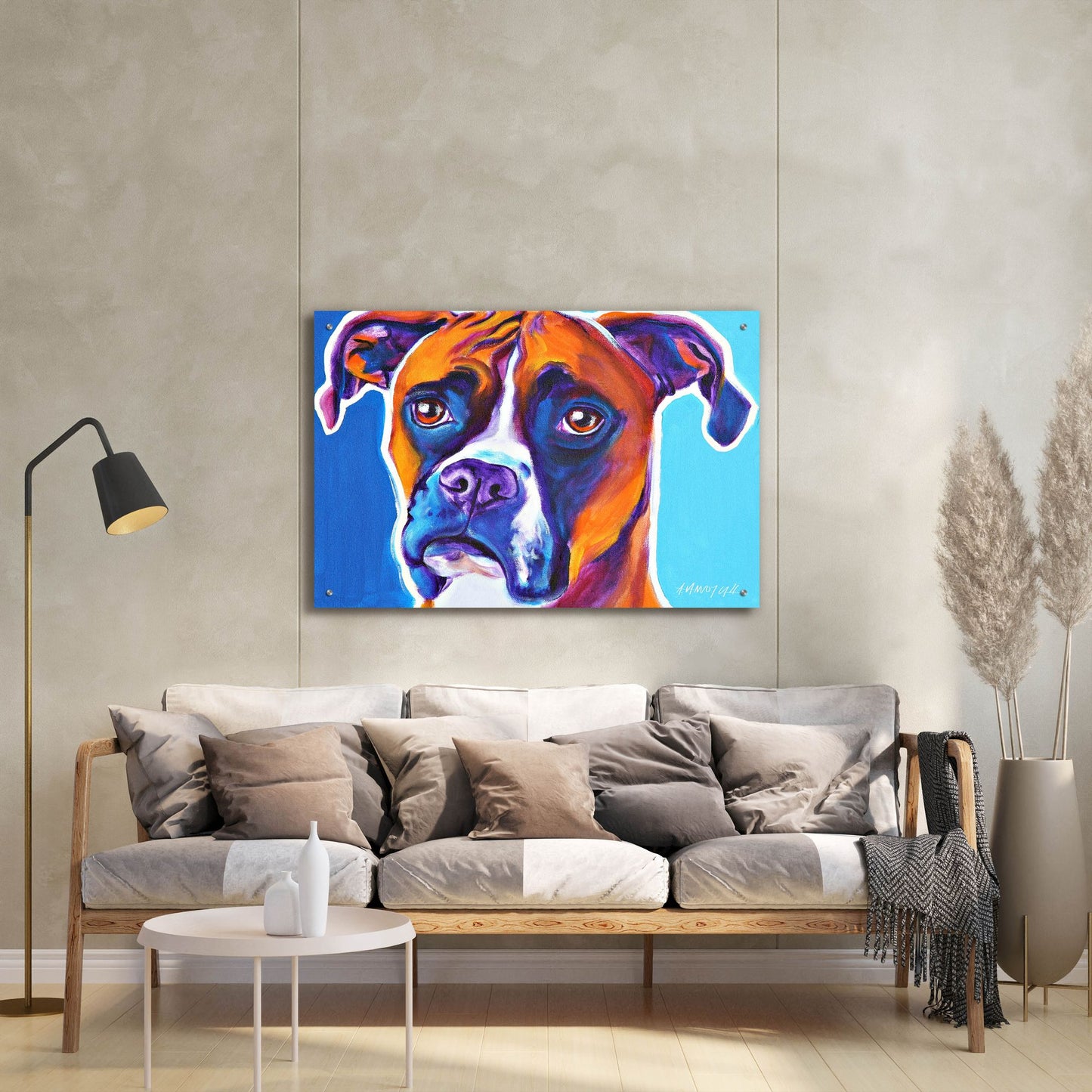 Epic Art 'Boxer - Rex2 by Dawg Painter, Acrylic Glass Wall Art,36x24