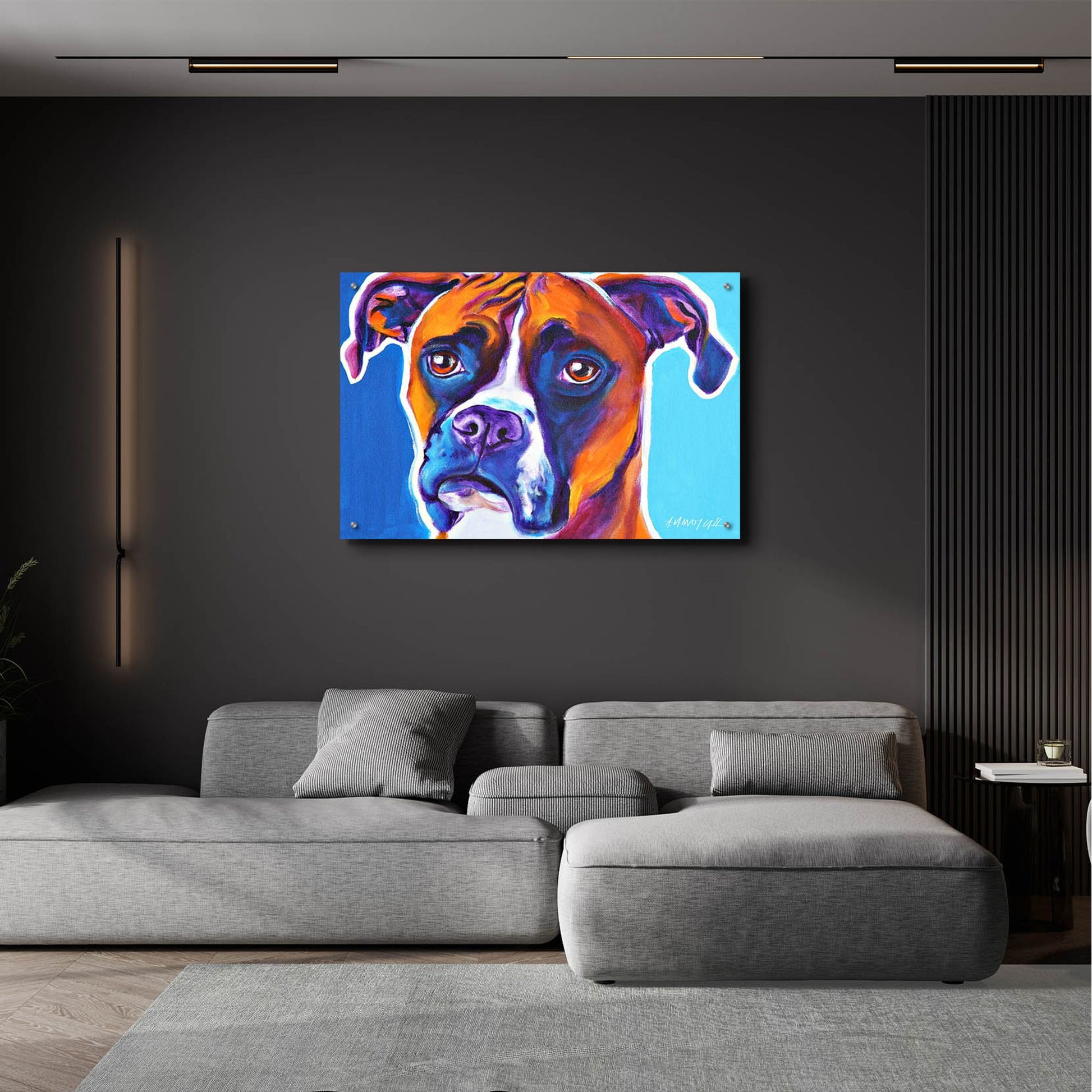 Epic Art 'Boxer - Rex2 by Dawg Painter, Acrylic Glass Wall Art,36x24