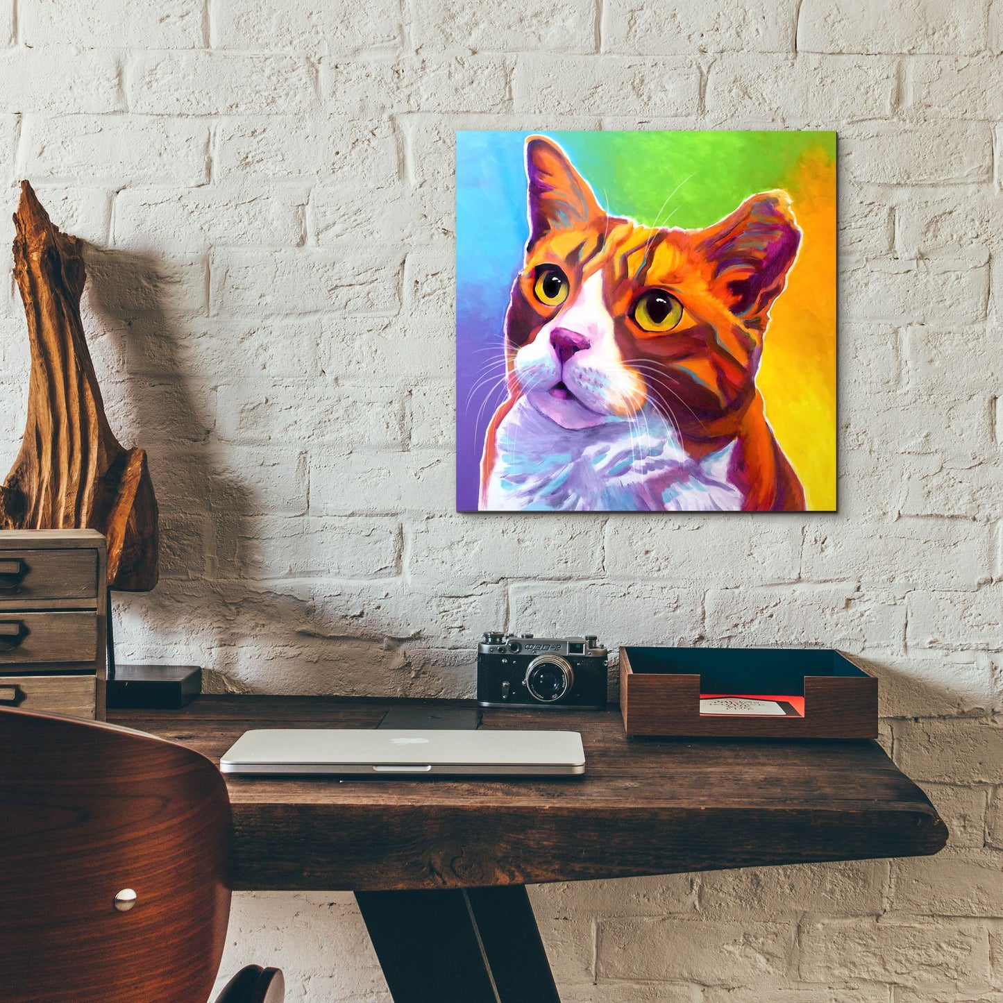 Epic Art 'Cat - Ernie2 by Dawg Painter, Acrylic Glass Wall Art,12x12