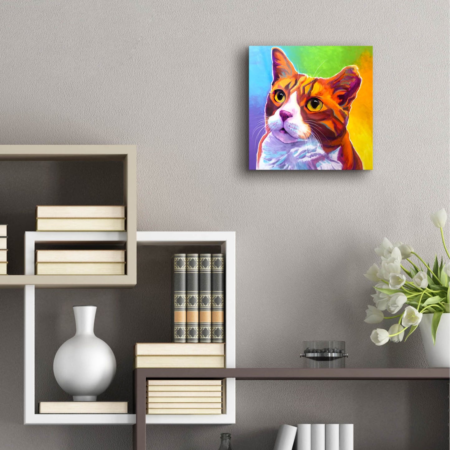 Epic Art 'Cat - Ernie2 by Dawg Painter, Acrylic Glass Wall Art,12x12