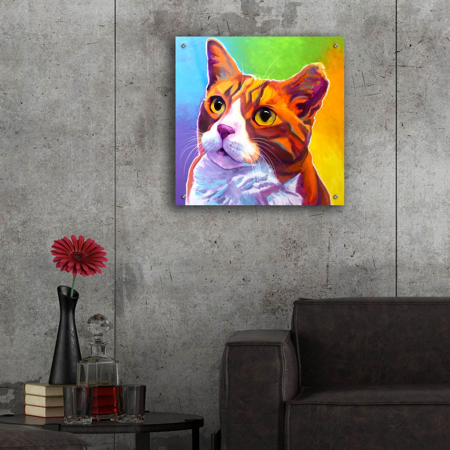 Epic Art 'Cat - Ernie2 by Dawg Painter, Acrylic Glass Wall Art,24x24