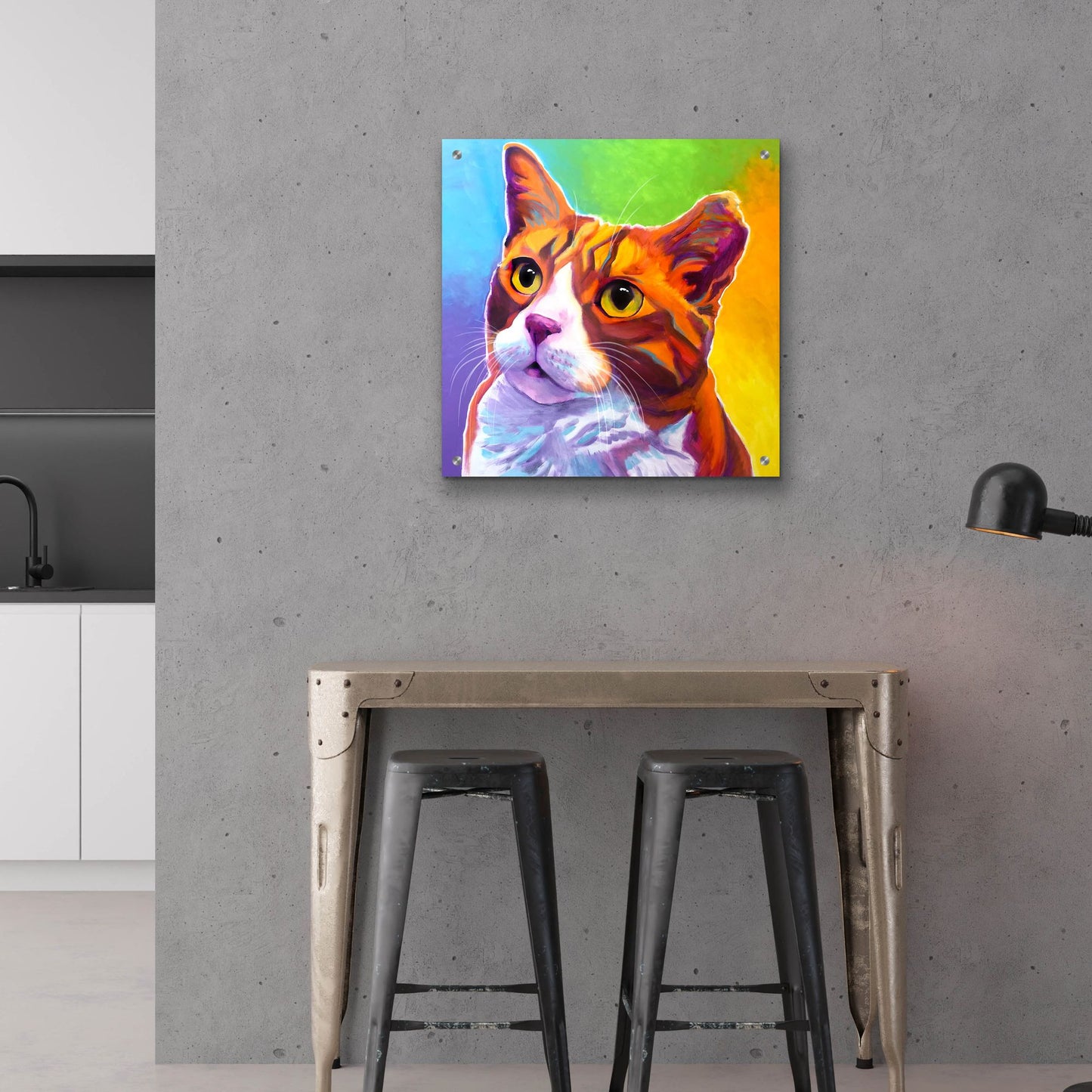 Epic Art 'Cat - Ernie2 by Dawg Painter, Acrylic Glass Wall Art,24x24