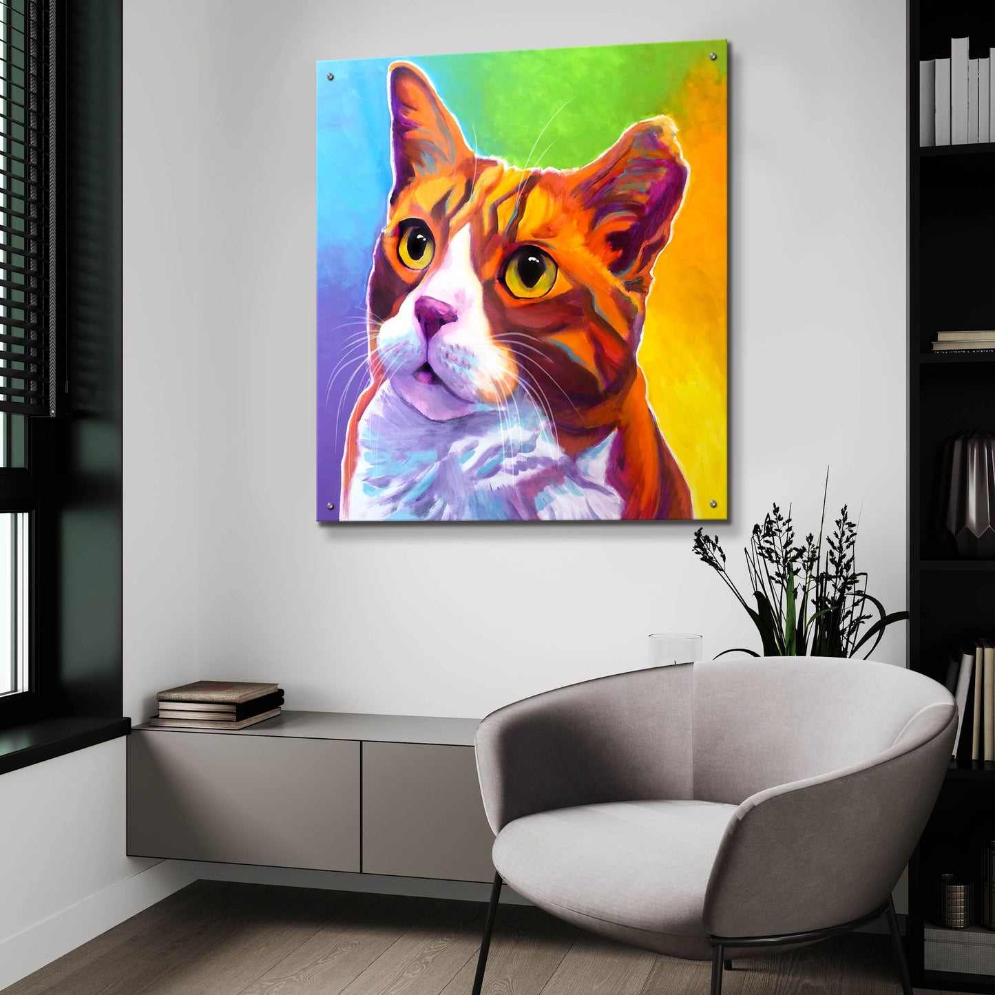 Epic Art 'Cat - Ernie2 by Dawg Painter, Acrylic Glass Wall Art,36x36