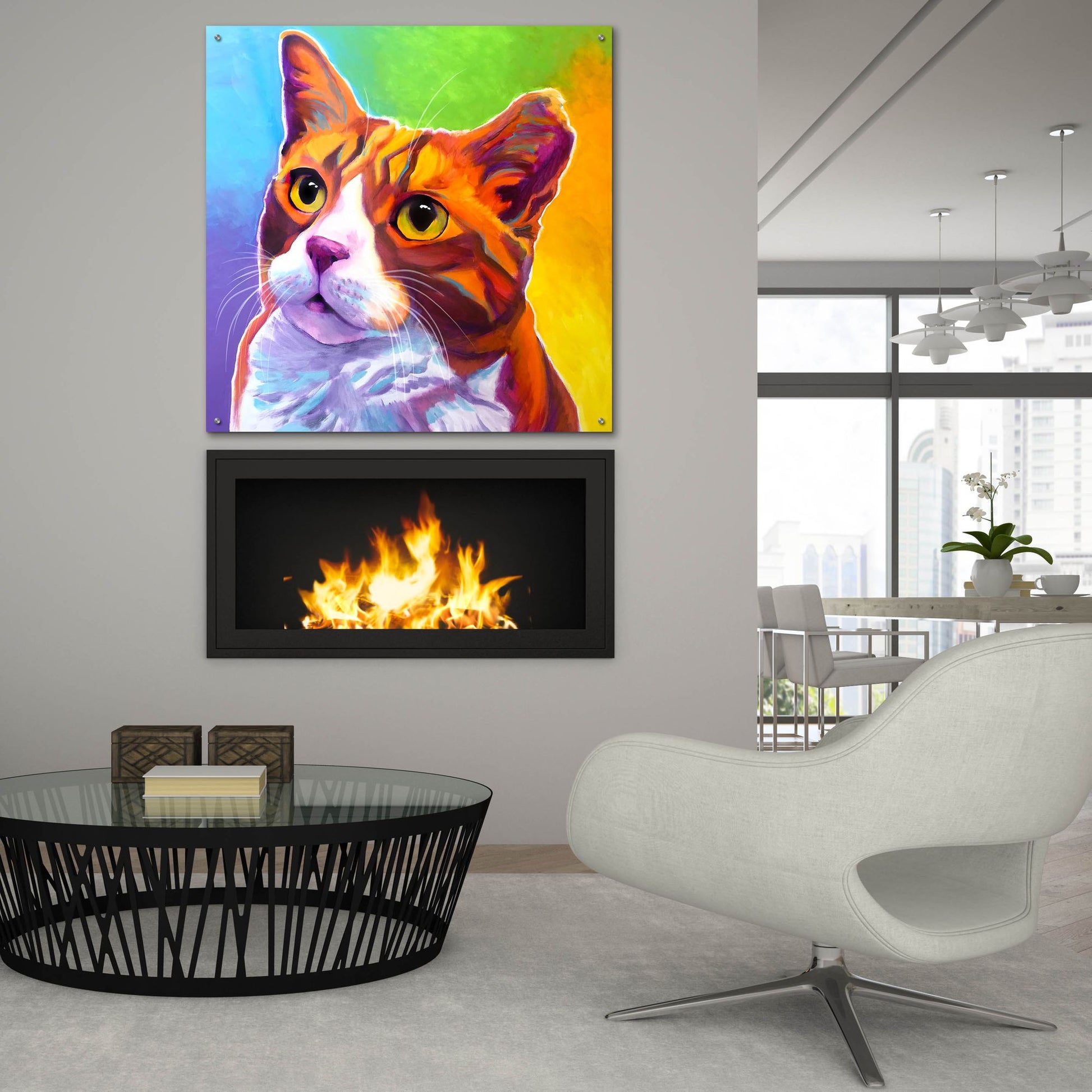 Epic Art 'Cat - Ernie2 by Dawg Painter, Acrylic Glass Wall Art,36x36