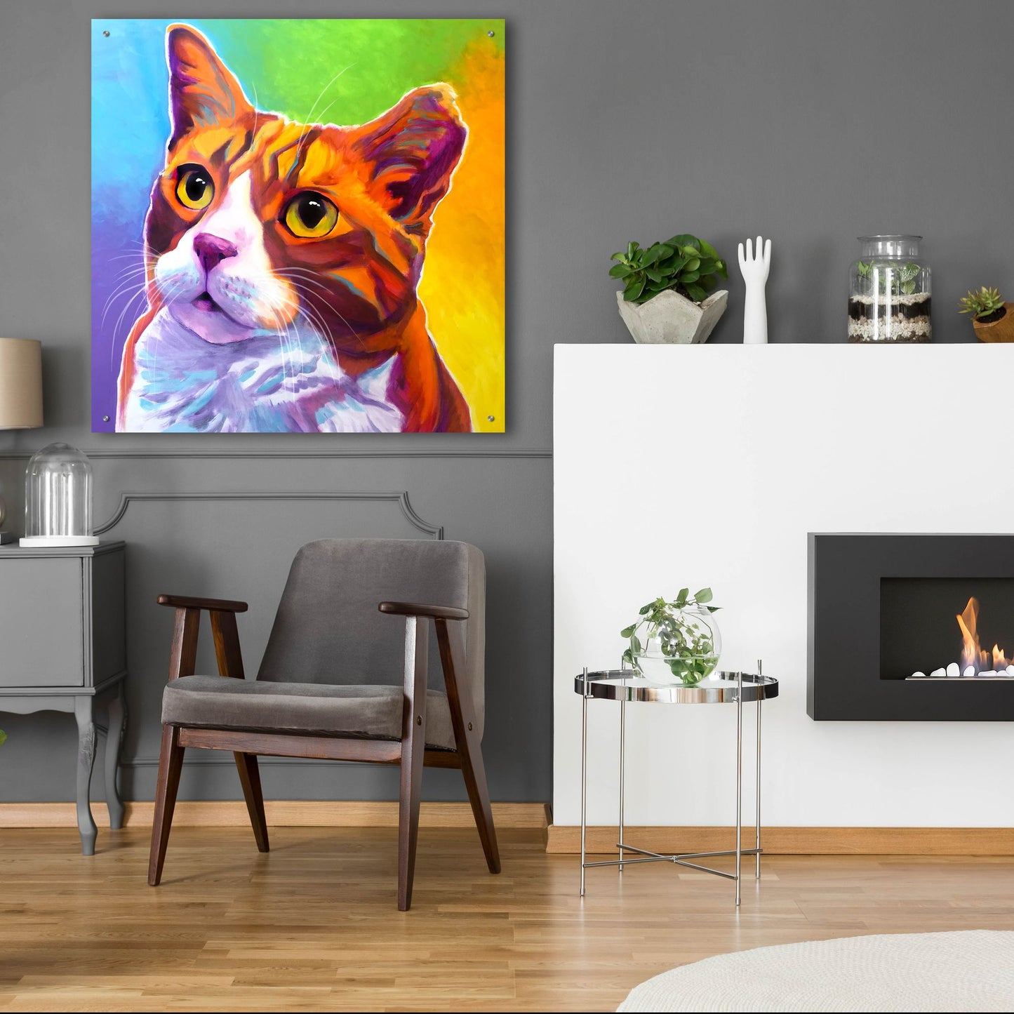 Epic Art 'Cat - Ernie2 by Dawg Painter, Acrylic Glass Wall Art,36x36