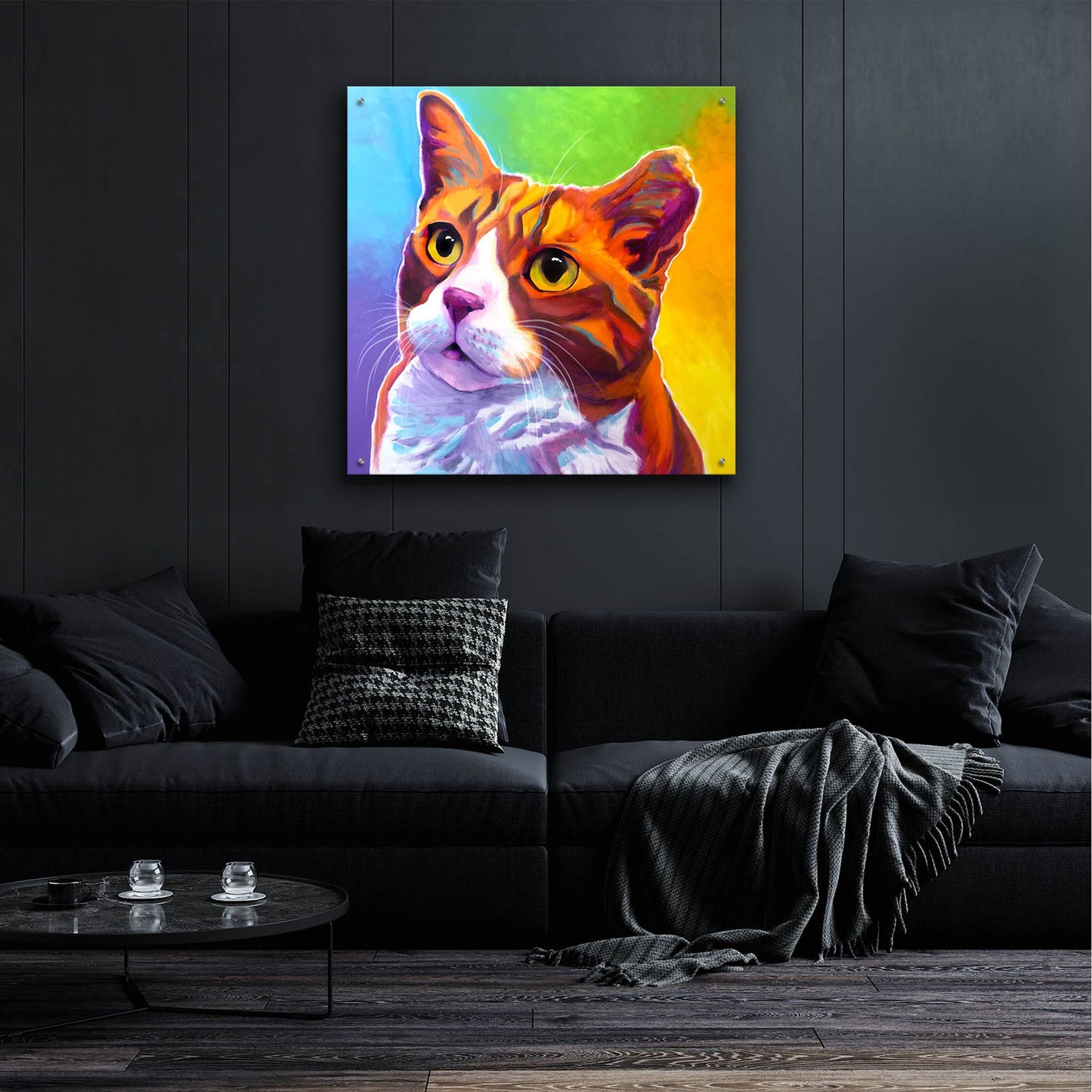 Epic Art 'Cat - Ernie2 by Dawg Painter, Acrylic Glass Wall Art,36x36