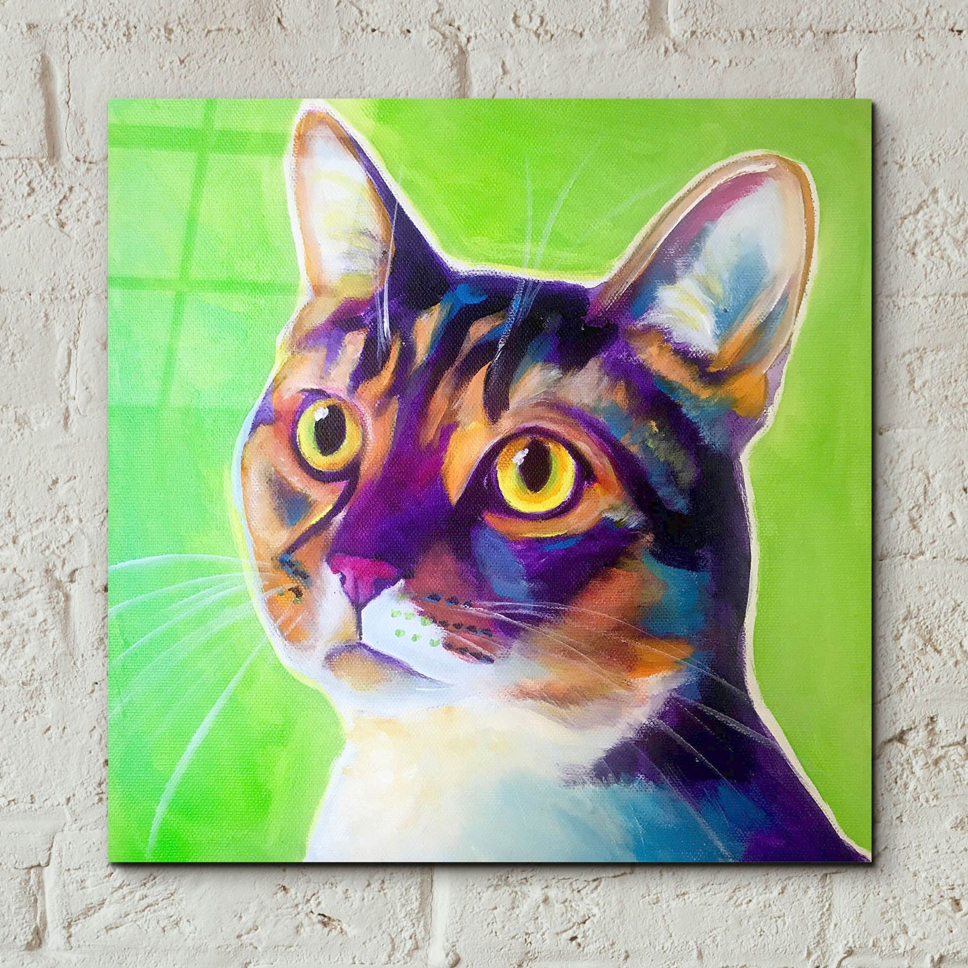 Epic Art 'Cat - Ripley2 by Dawg Painter, Acrylic Glass Wall Art,12x12
