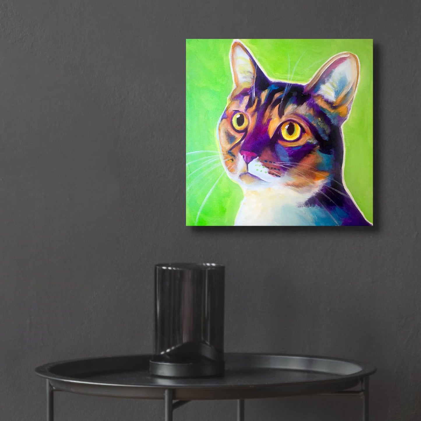 Epic Art 'Cat - Ripley2 by Dawg Painter, Acrylic Glass Wall Art,12x12