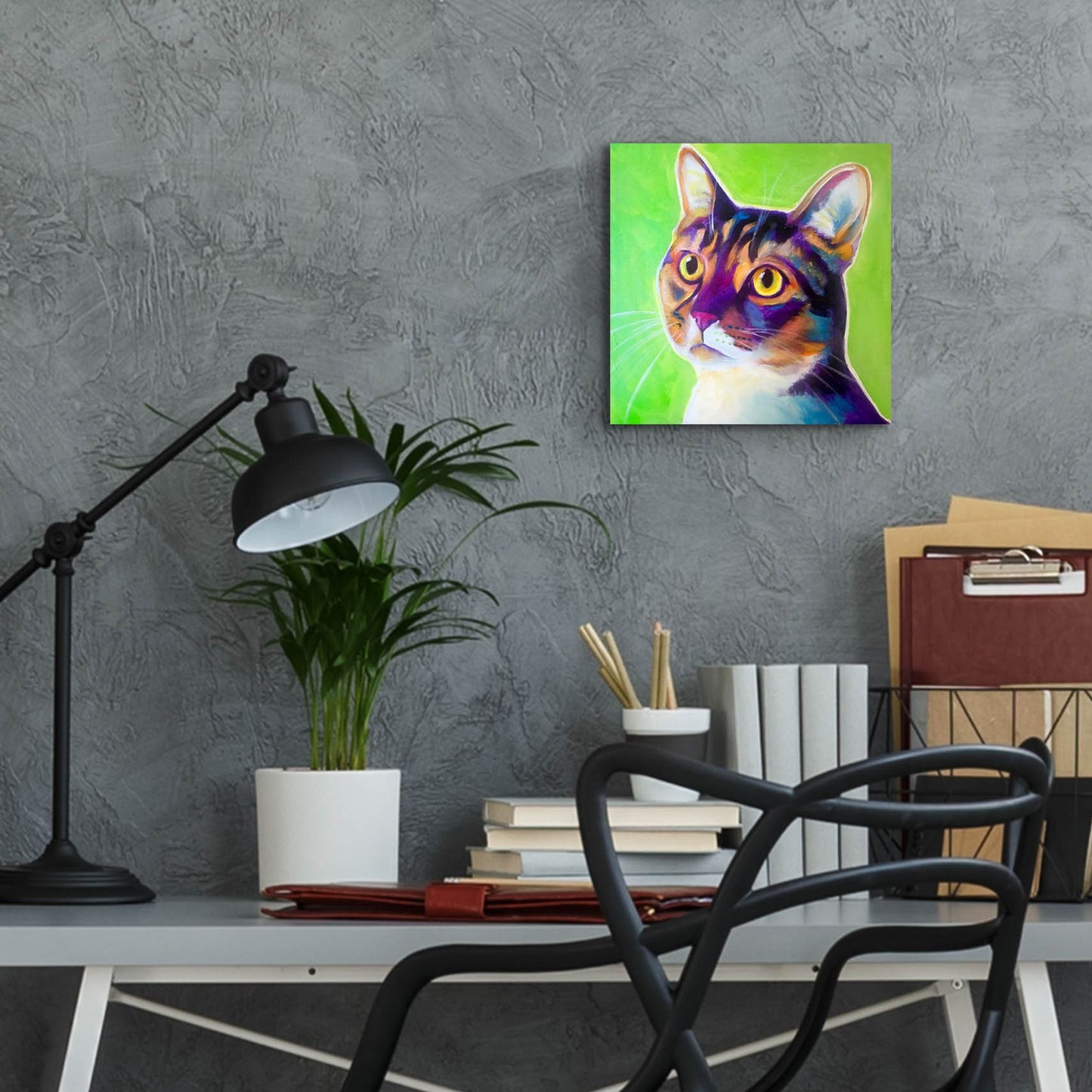 Epic Art 'Cat - Ripley2 by Dawg Painter, Acrylic Glass Wall Art,12x12