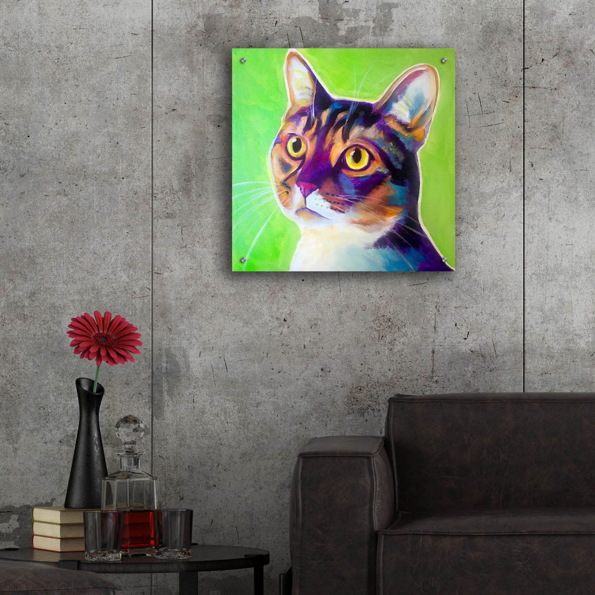 Epic Art 'Cat - Ripley2 by Dawg Painter, Acrylic Glass Wall Art,24x24