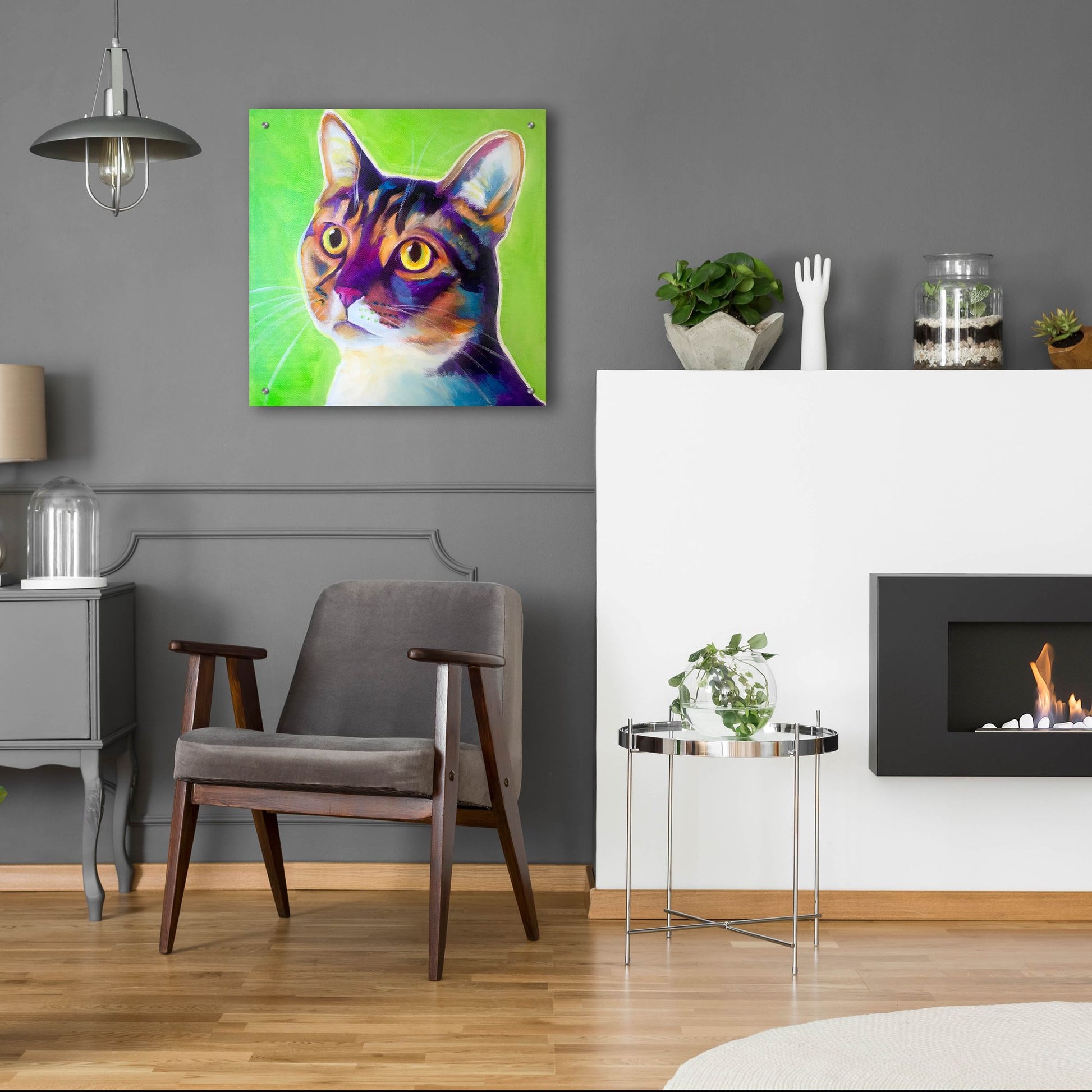 Epic Art 'Cat - Ripley2 by Dawg Painter, Acrylic Glass Wall Art,24x24