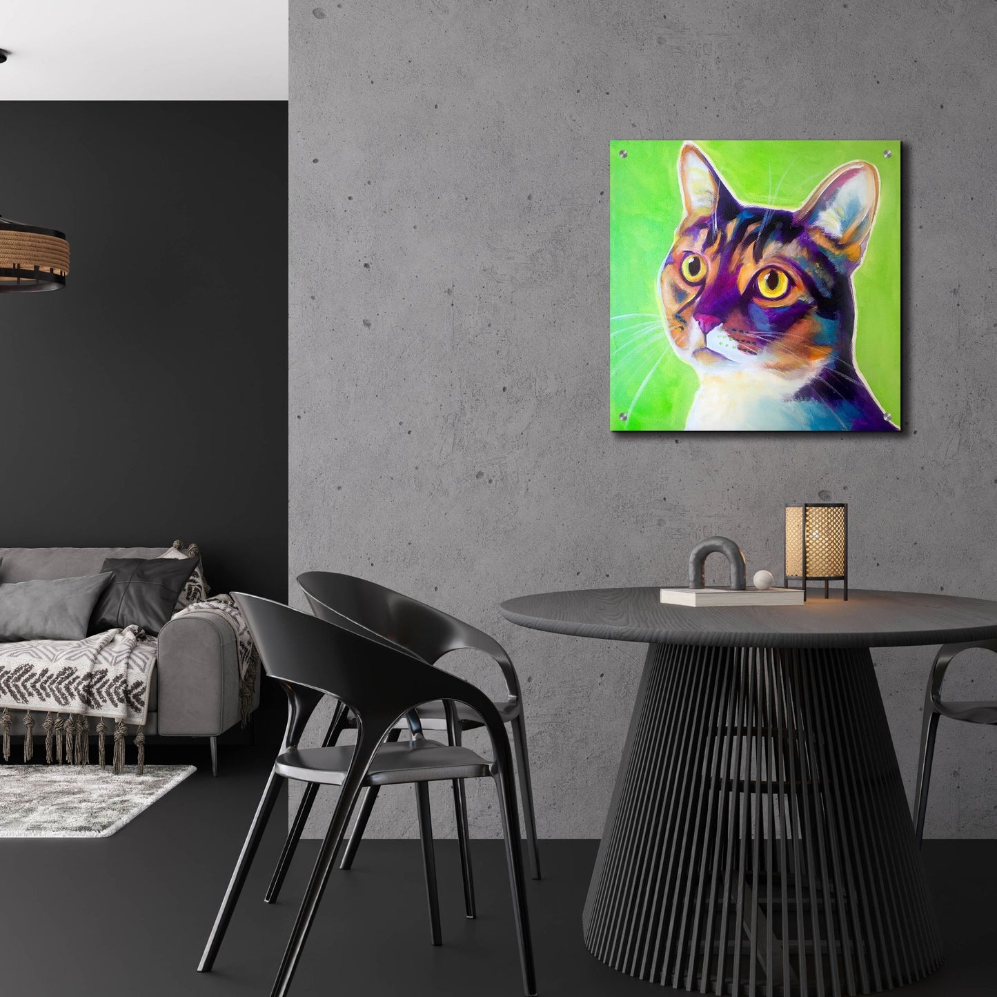 Epic Art 'Cat - Ripley2 by Dawg Painter, Acrylic Glass Wall Art,24x24