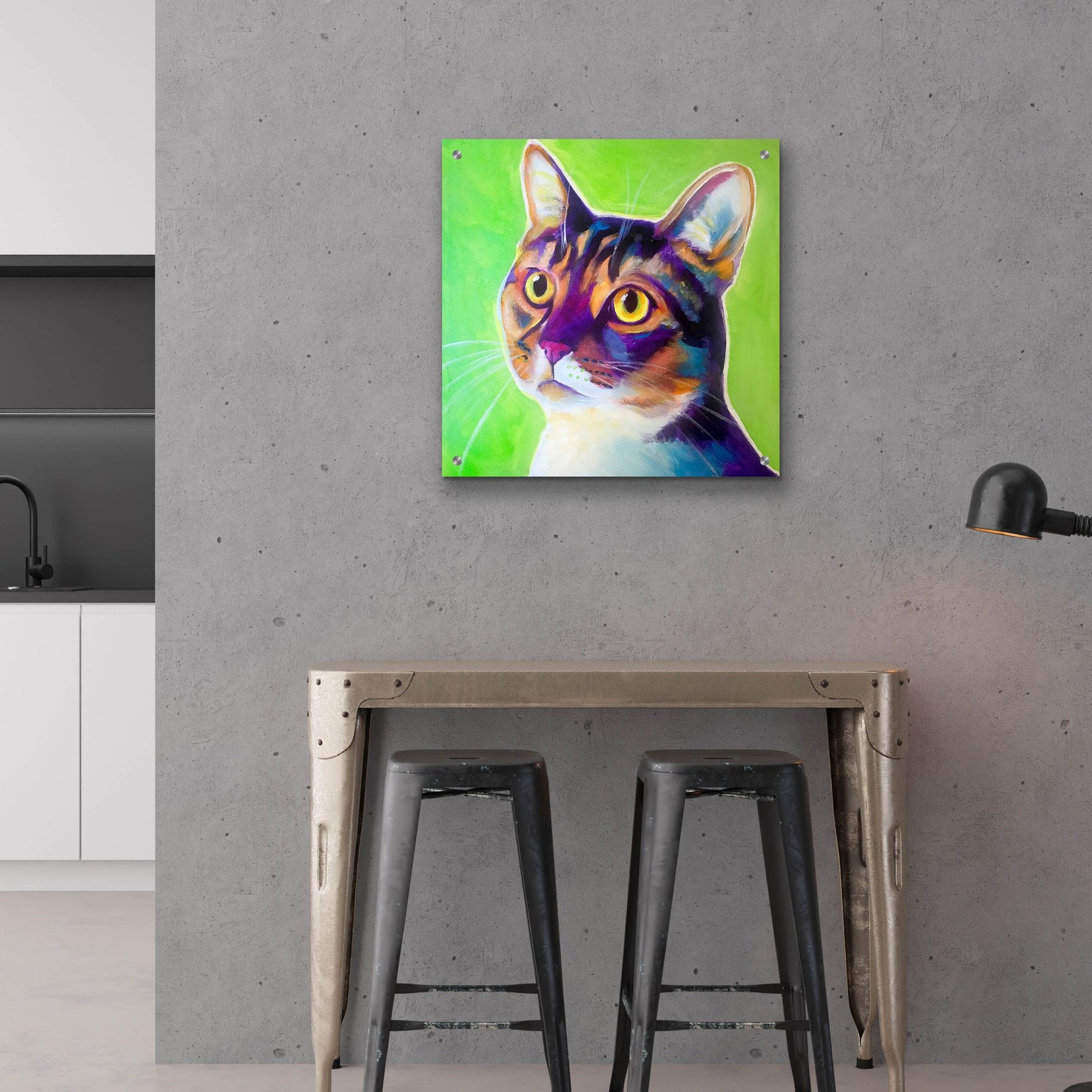 Epic Art 'Cat - Ripley2 by Dawg Painter, Acrylic Glass Wall Art,24x24