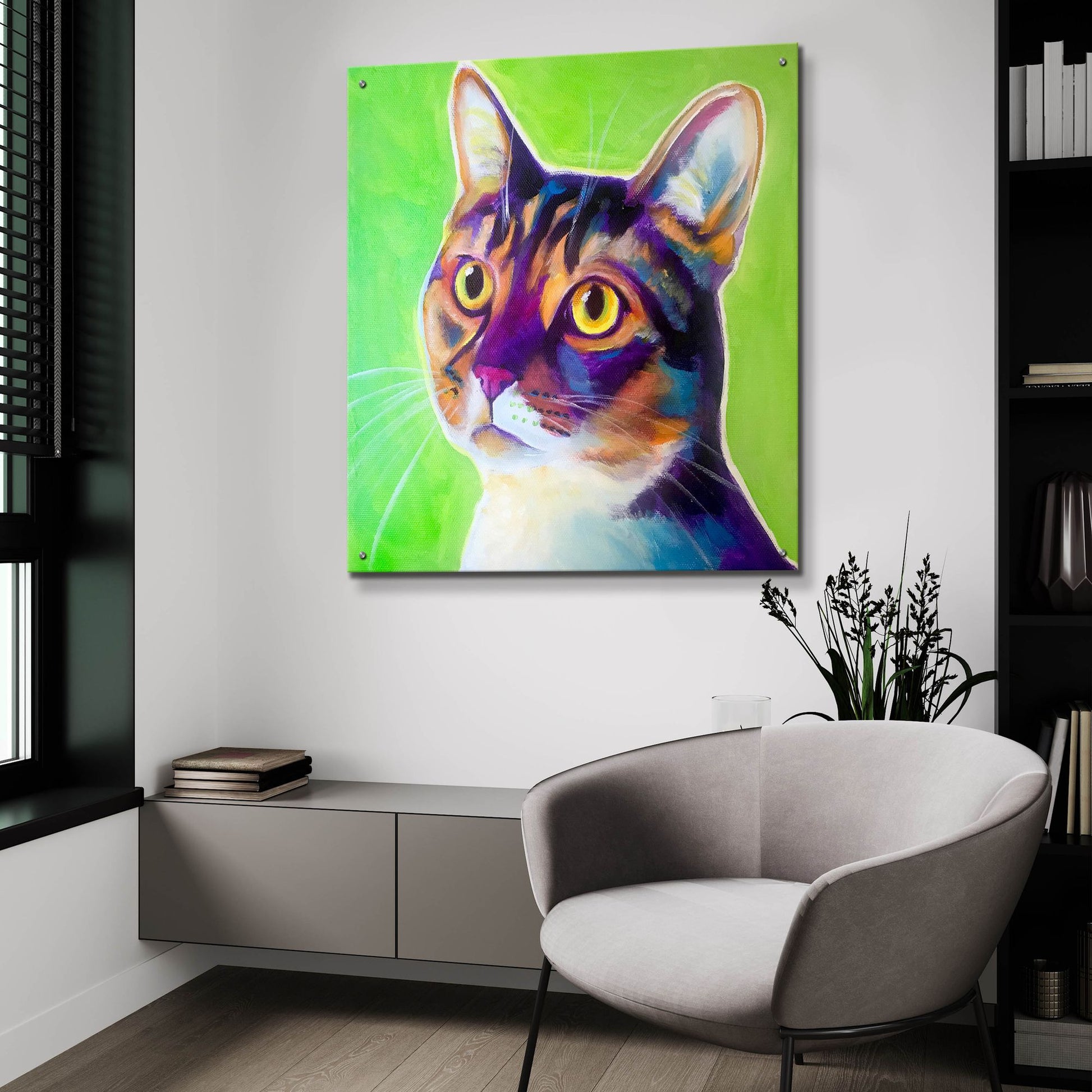 Epic Art 'Cat - Ripley2 by Dawg Painter, Acrylic Glass Wall Art,36x36