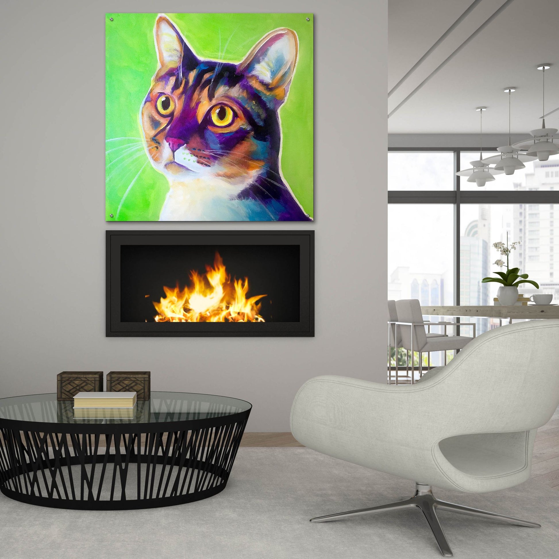 Epic Art 'Cat - Ripley2 by Dawg Painter, Acrylic Glass Wall Art,36x36