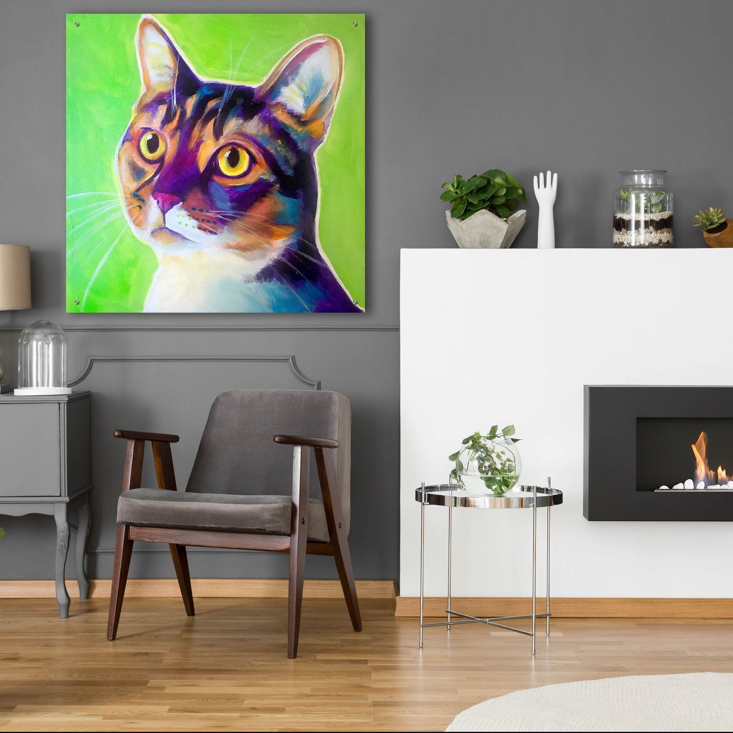 Epic Art 'Cat - Ripley2 by Dawg Painter, Acrylic Glass Wall Art,36x36