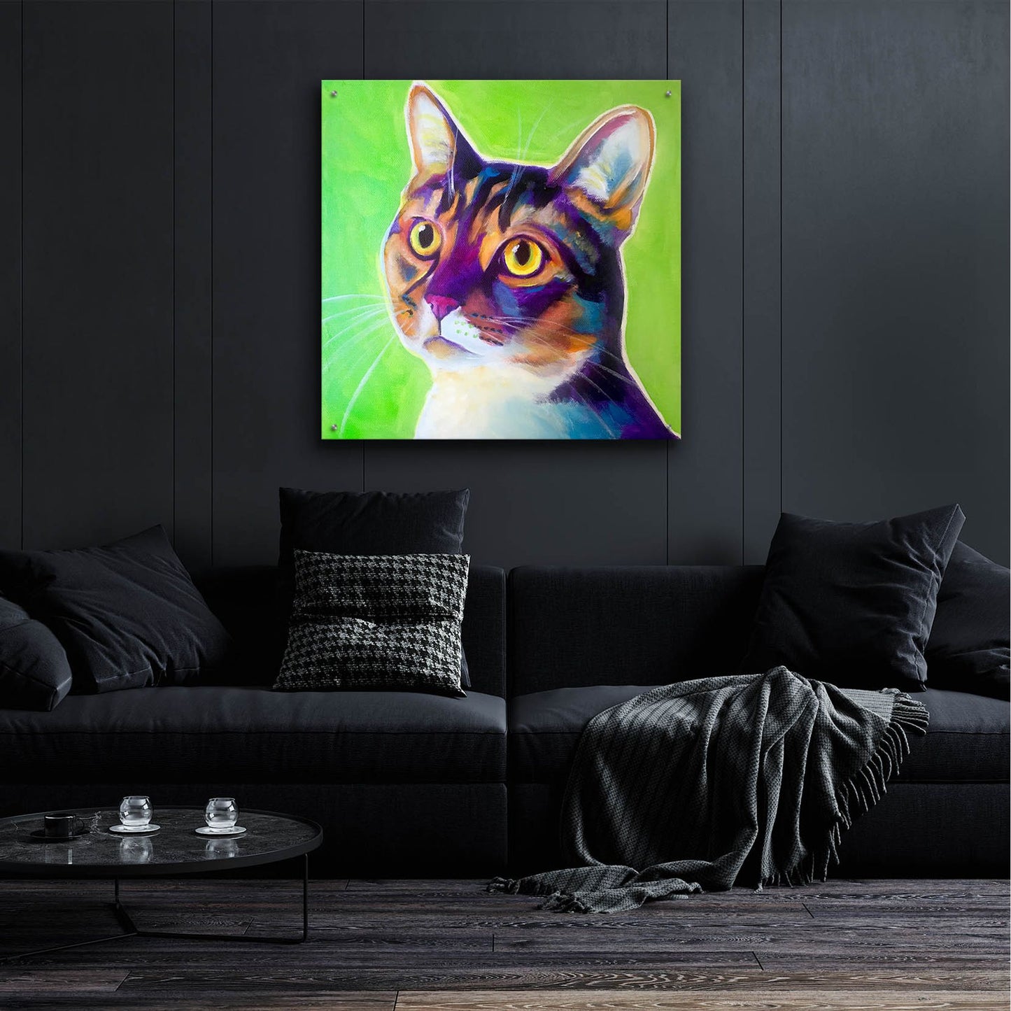 Epic Art 'Cat - Ripley2 by Dawg Painter, Acrylic Glass Wall Art,36x36