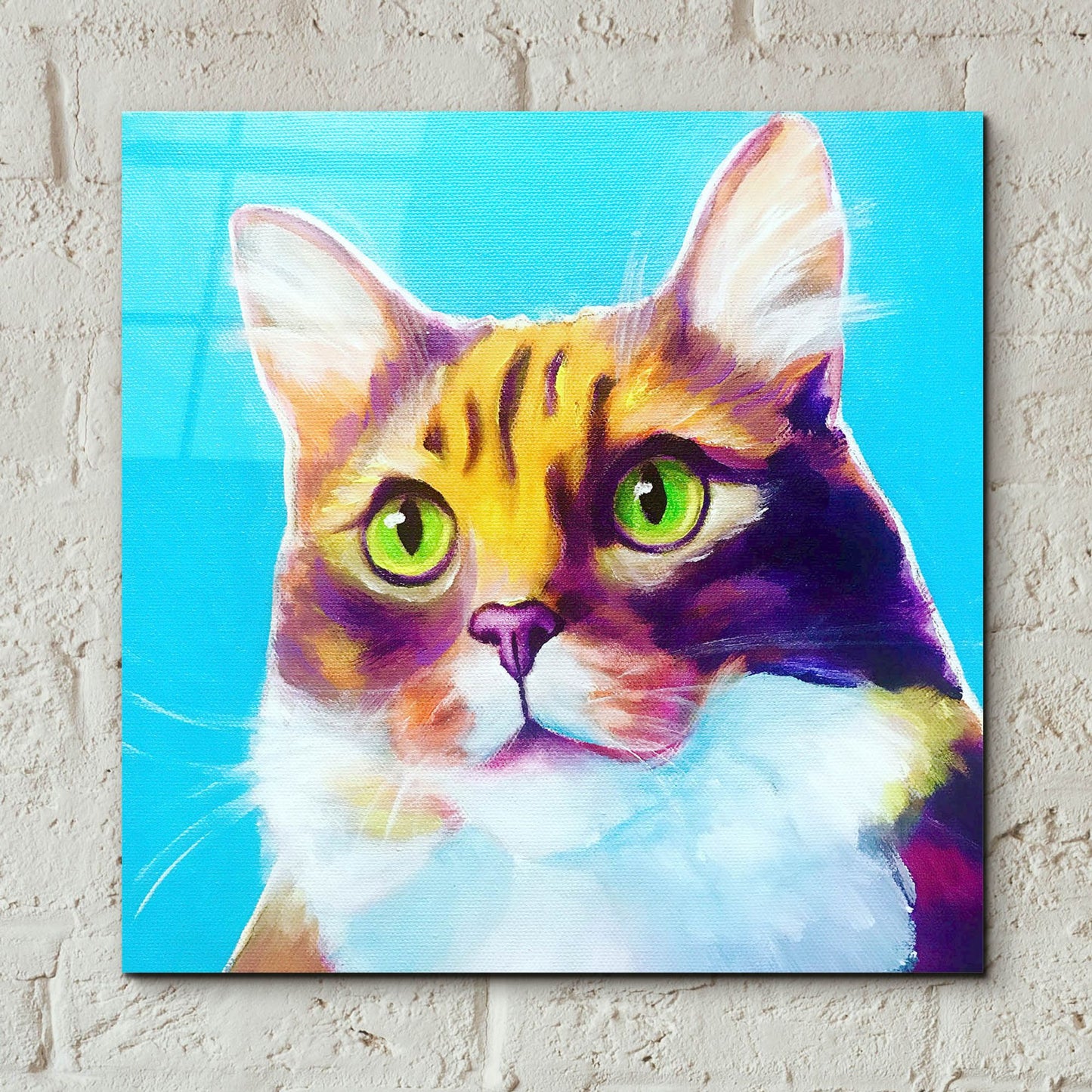 Epic Art 'Cat - Willow2 by Dawg Painter, Acrylic Glass Wall Art,12x12