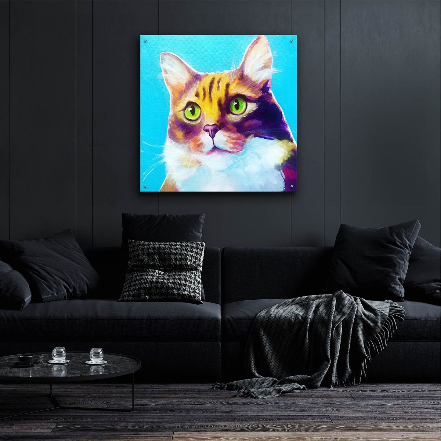 Epic Art 'Cat - Willow2 by Dawg Painter, Acrylic Glass Wall Art,36x36