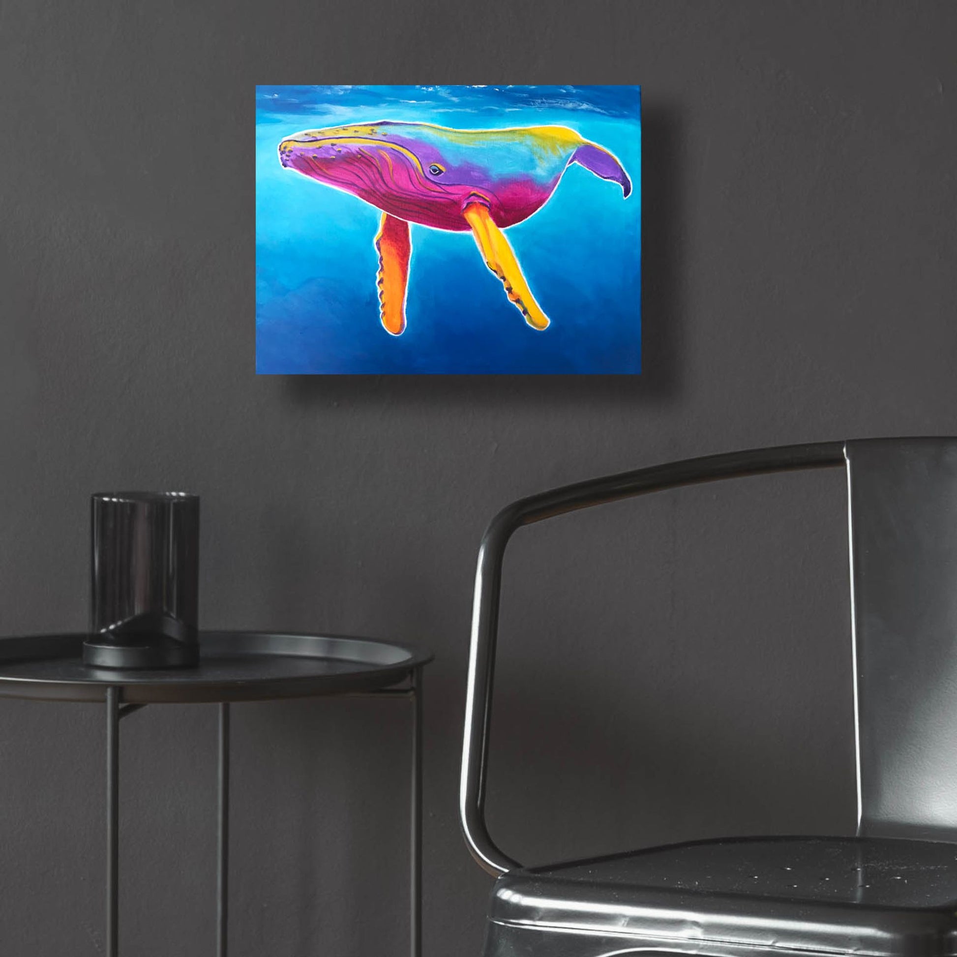 Epic Art 'Humpback Whale - Rainbow2 by Dawg Painter, Acrylic Glass Wall Art,16x12