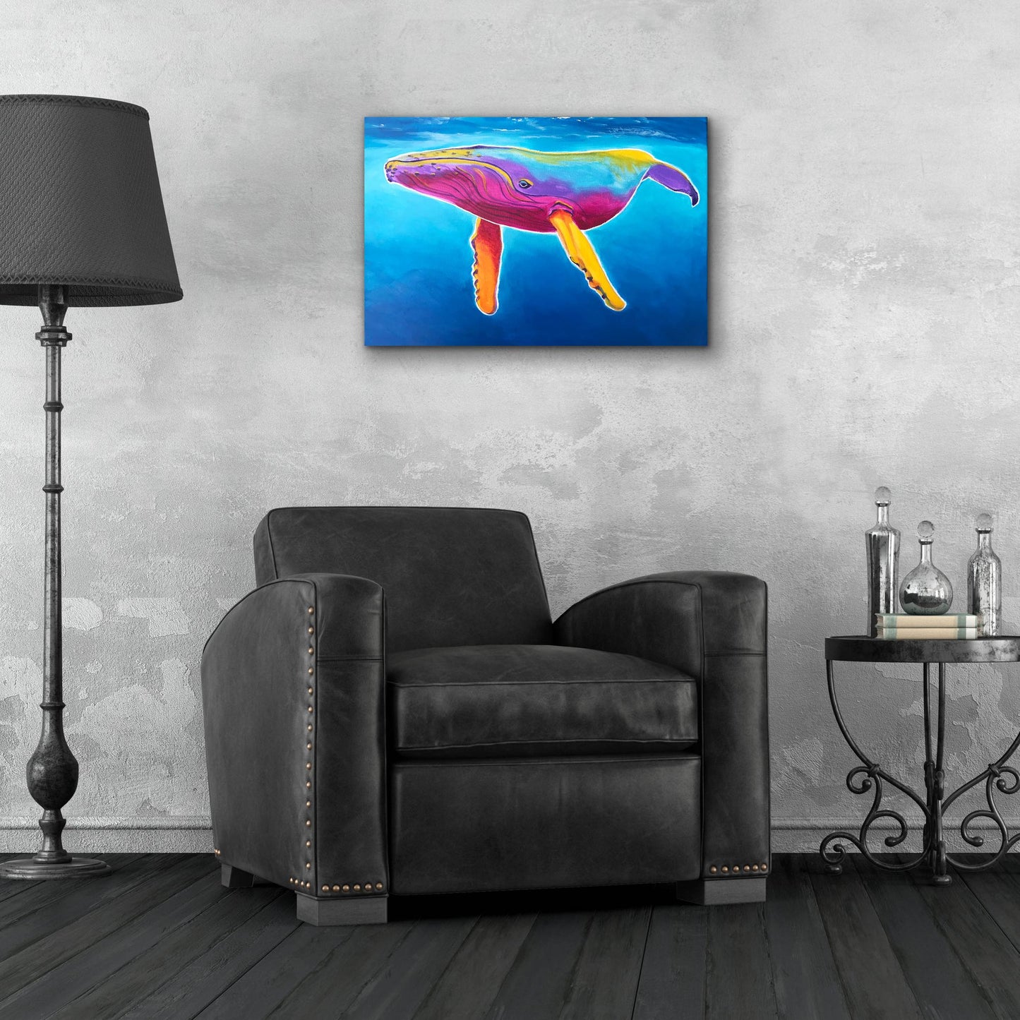 Epic Art 'Humpback Whale - Rainbow2 by Dawg Painter, Acrylic Glass Wall Art,24x16